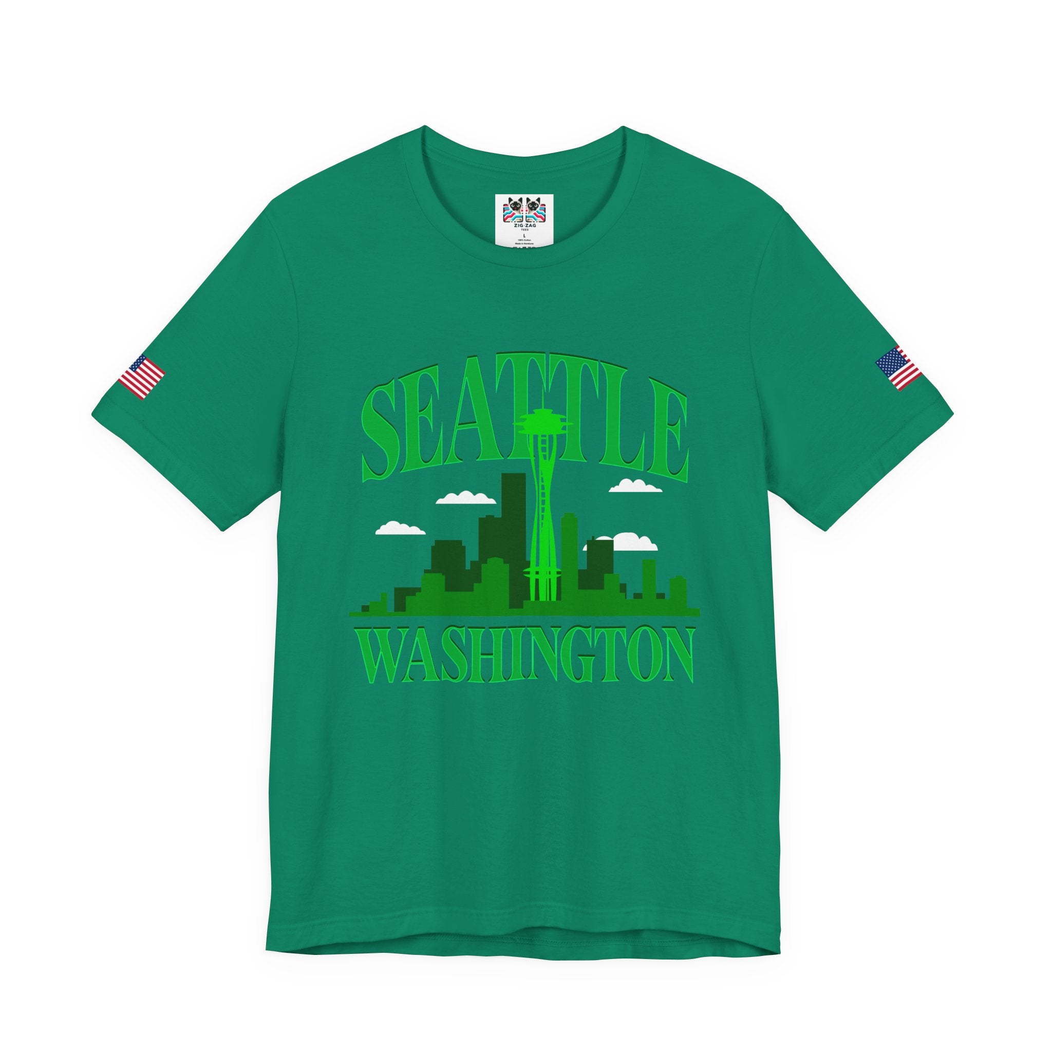 Seattle Washington Arch Space Needle Skyline Silhouette T-Shirt | Seattle Souvenir Tee | Emerald City Pride Shirt