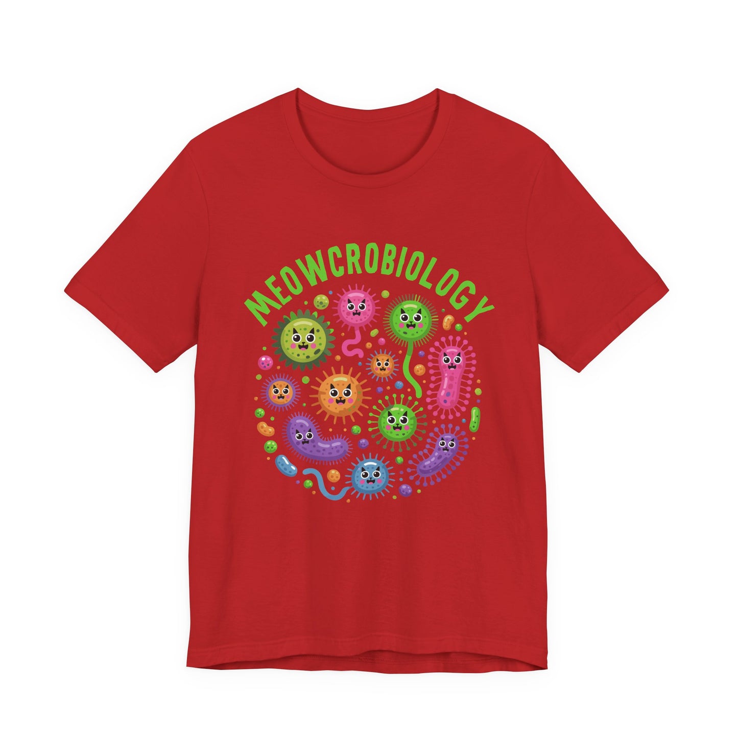 Science Biology Meowcrobiology Tshirt – Cat-Faced Microorganisms Science Pun