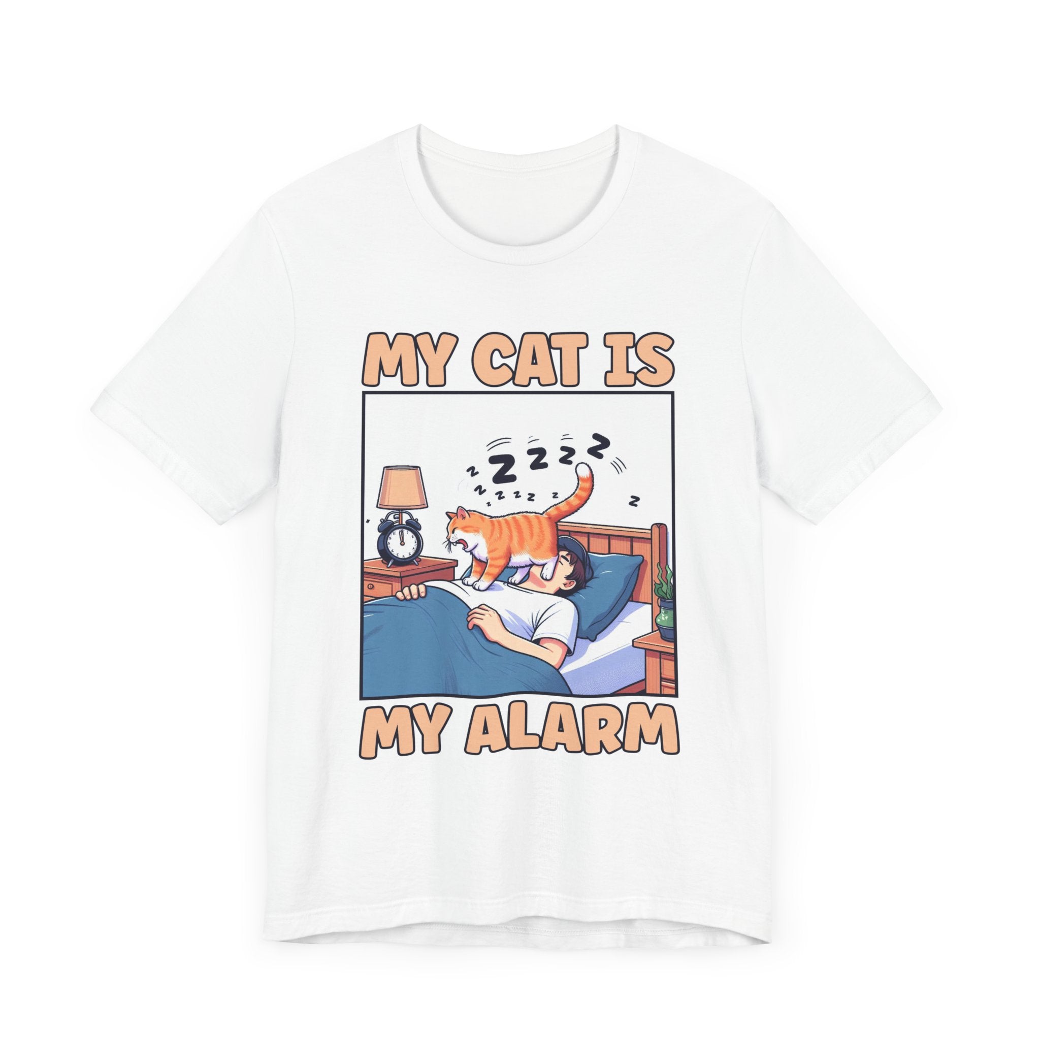 My Cat Is My Alarm Clock Shirt, Funny Cat Lover Tee, Pet Routine Humor T Shirt, Feline Morning Companion Apparel, Cute Cat Quote Top