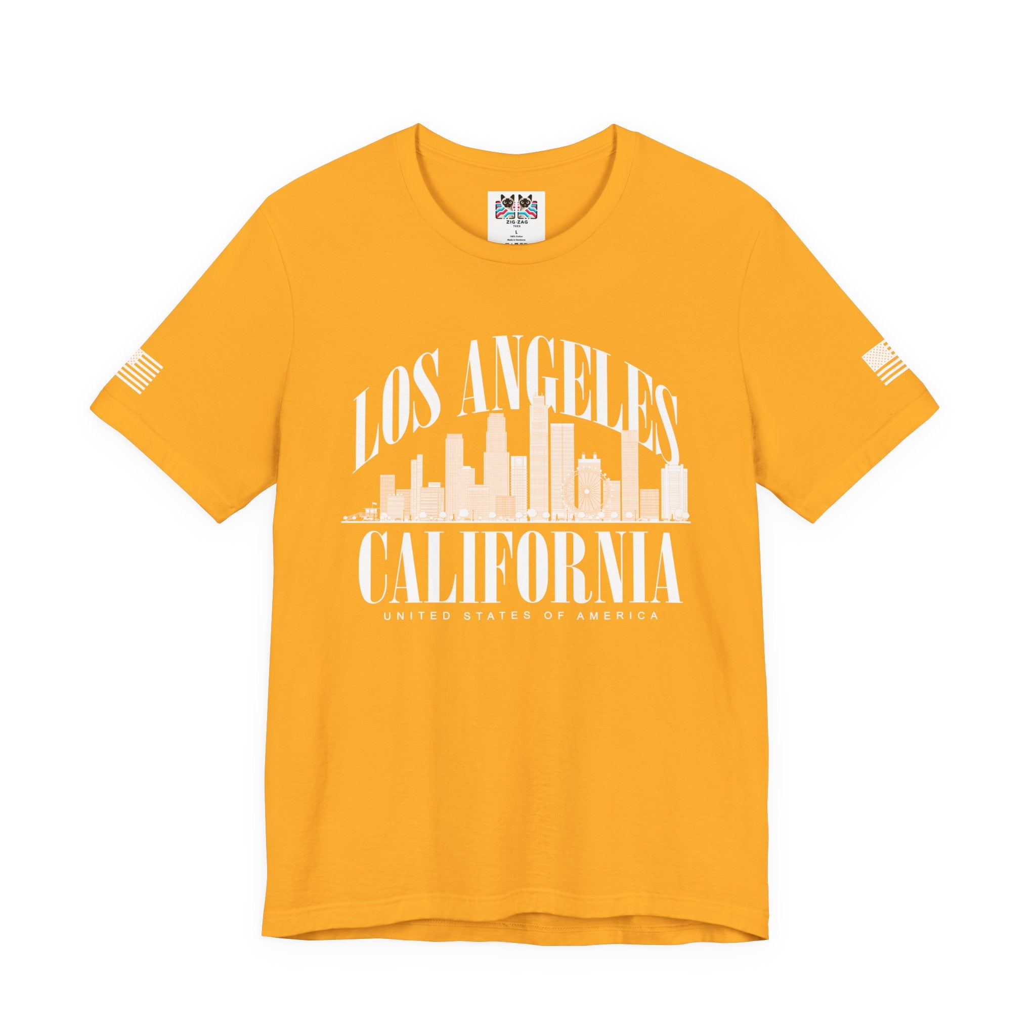 Los Angeles California USA T-Shirt – Arch Typography Skyline United States Tee