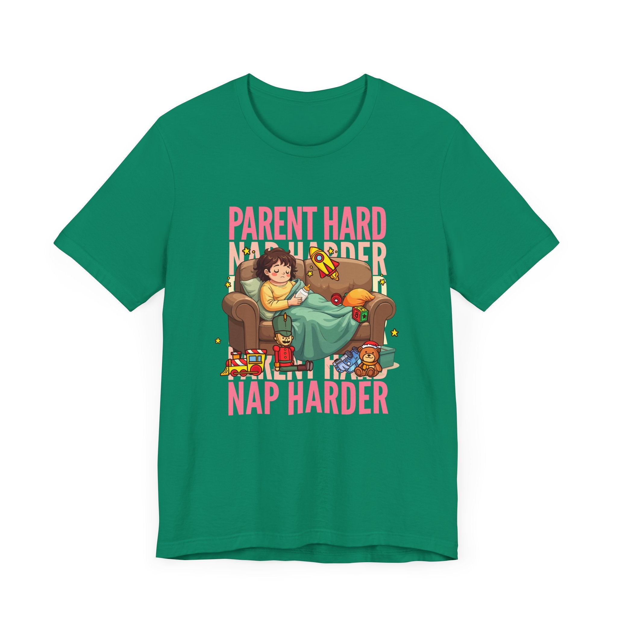 Parent Hard Nap Harder Tee, Funny Parenting Life Shirt, Tired Parent Graphic Tee, Sleepless Caregiver Top, Family Survival Gift