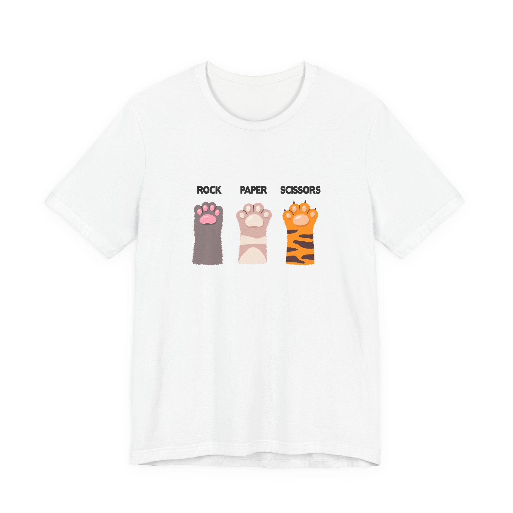 Rock Paper Scissors Cat Paw Tshirt Funny Feline Game Design