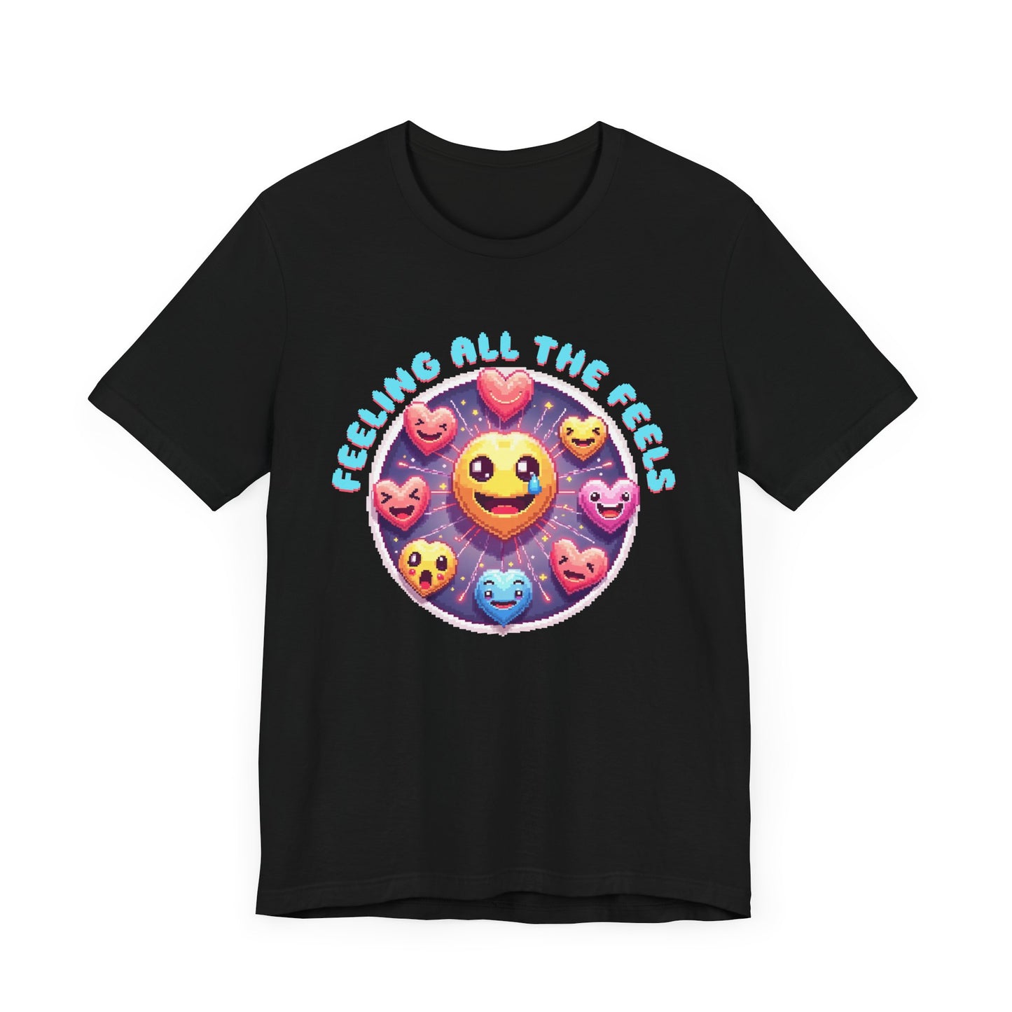 Feeling All the Feels – Heart Emoji Expressions Graphic T-Shirt