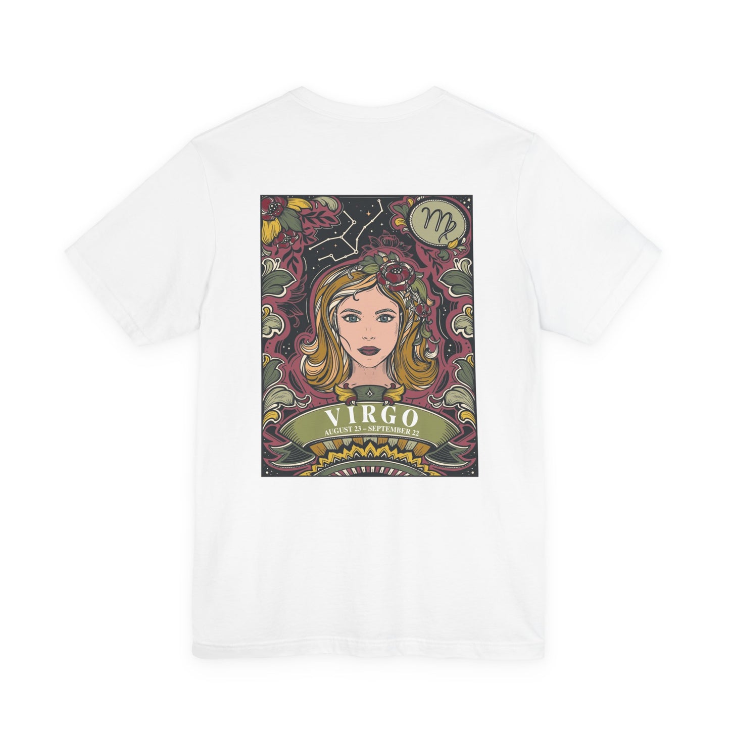 Virgo Constellation & Floral Zodiac T-Shirt – August 23 to September 22