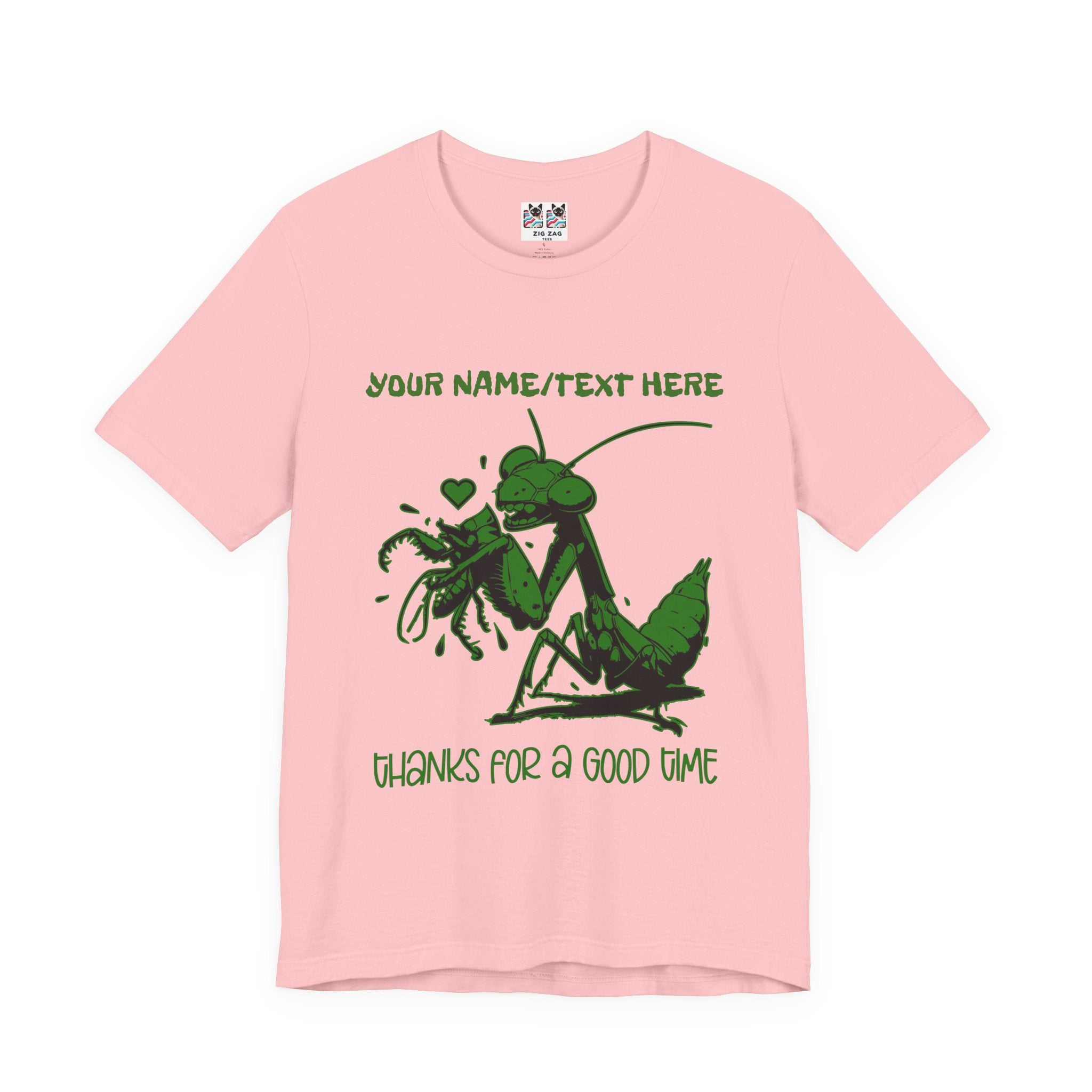 Custom T-Shirt - Thanks for a Good Time T-Shirt – Playful Grasshopper Eating Male Graphic Tee
