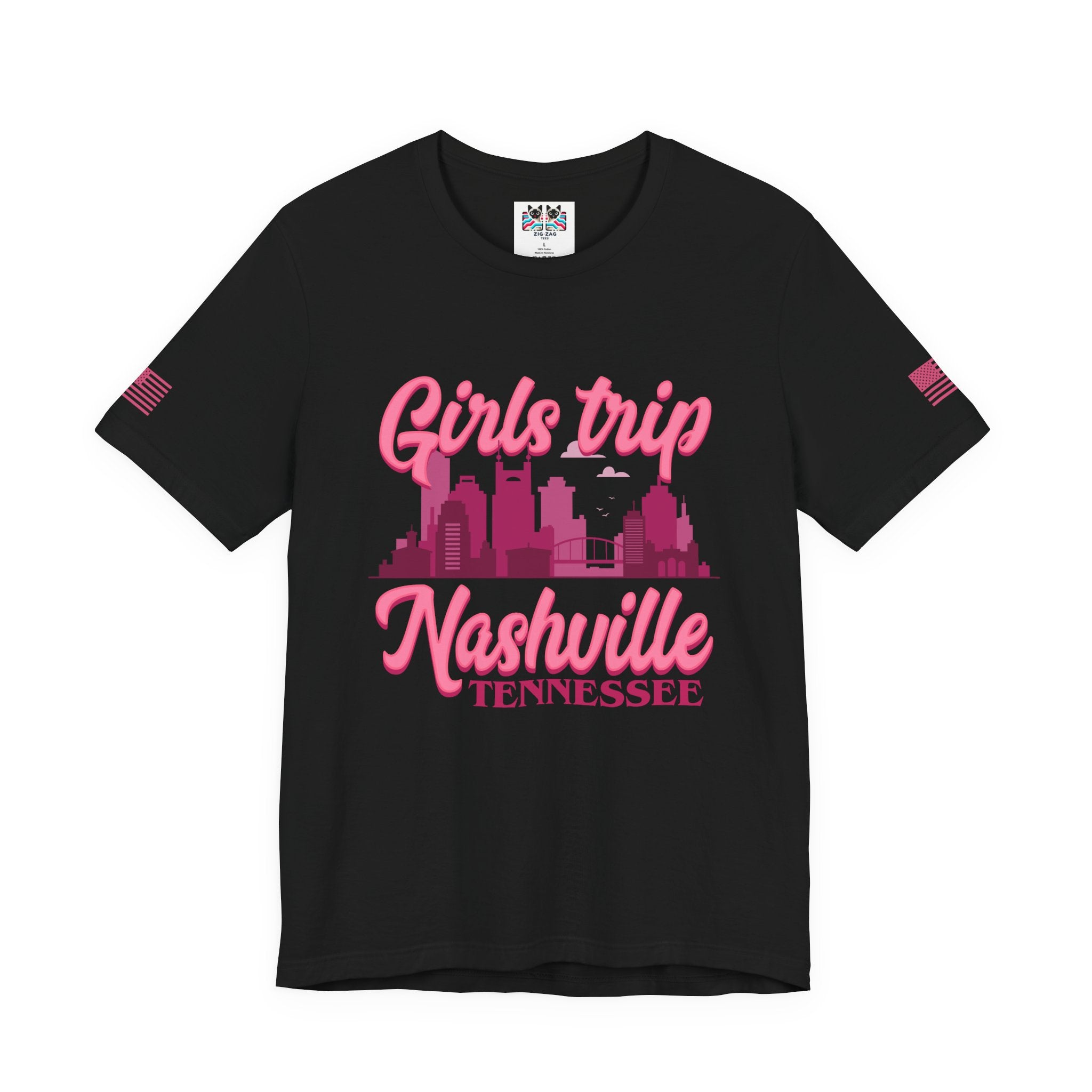 Girls Trip Nashville Tennessee T-Shirt – Retro Script Skyline Graphic Tee