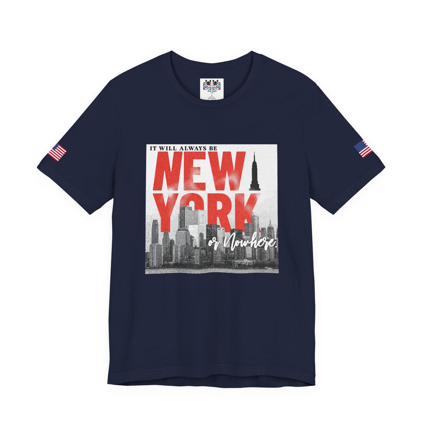 It Will Always Be New York T-Shirt - Red & White NYC Skyline Statement Design