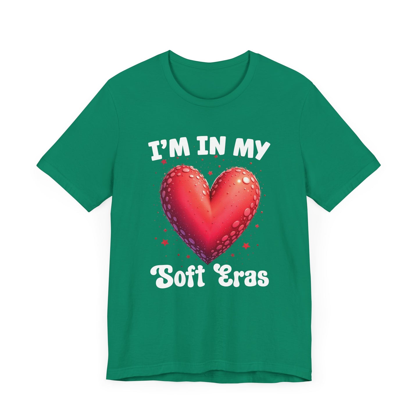 I'm In My Soft Eras – Embossed Red Heart & Star Accents Graphic T-Shirt