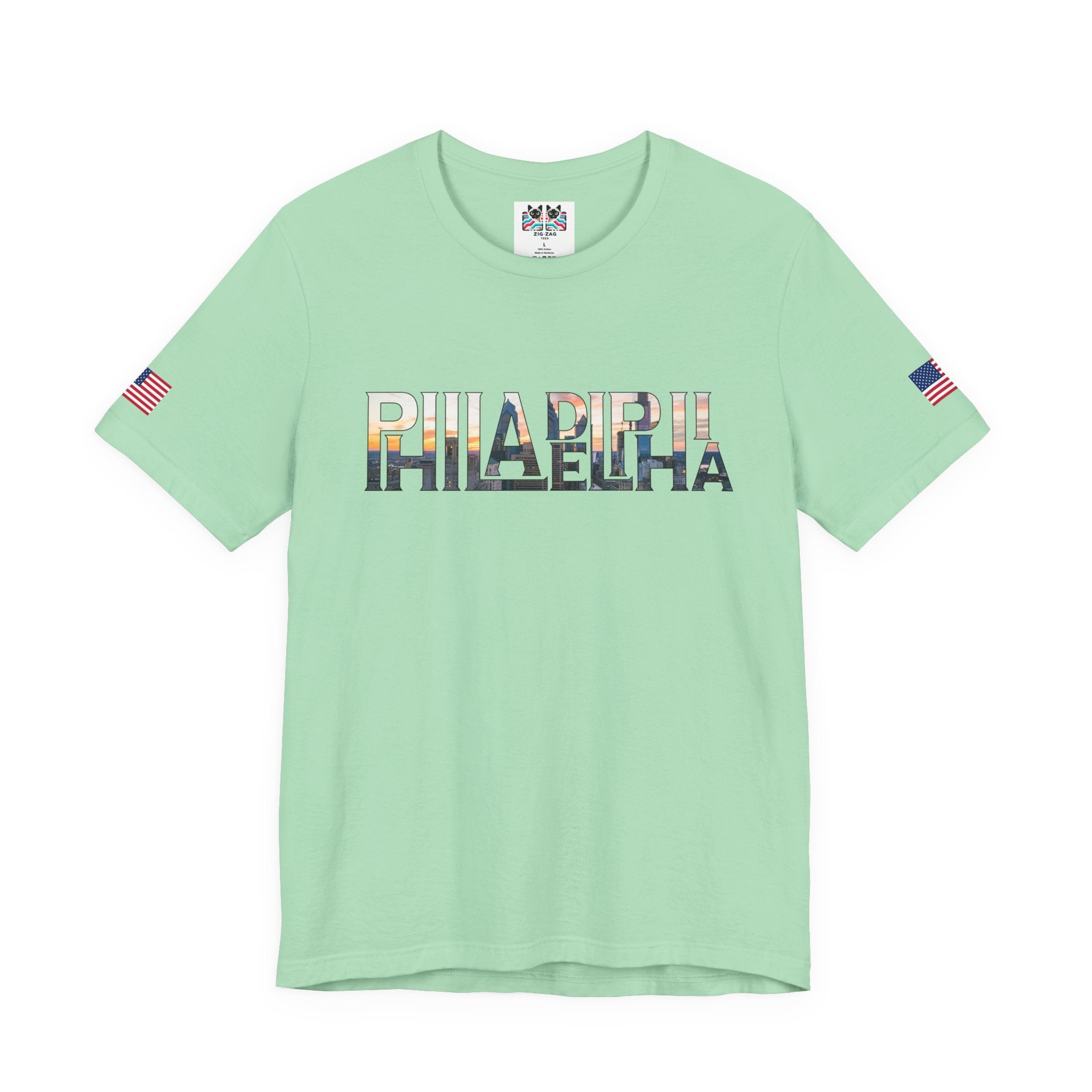 Philadelphia City Skyline Typography T-Shirt | Philly Cityscape Graphic Tee | Philadelphia Travel Souvenir Shirt