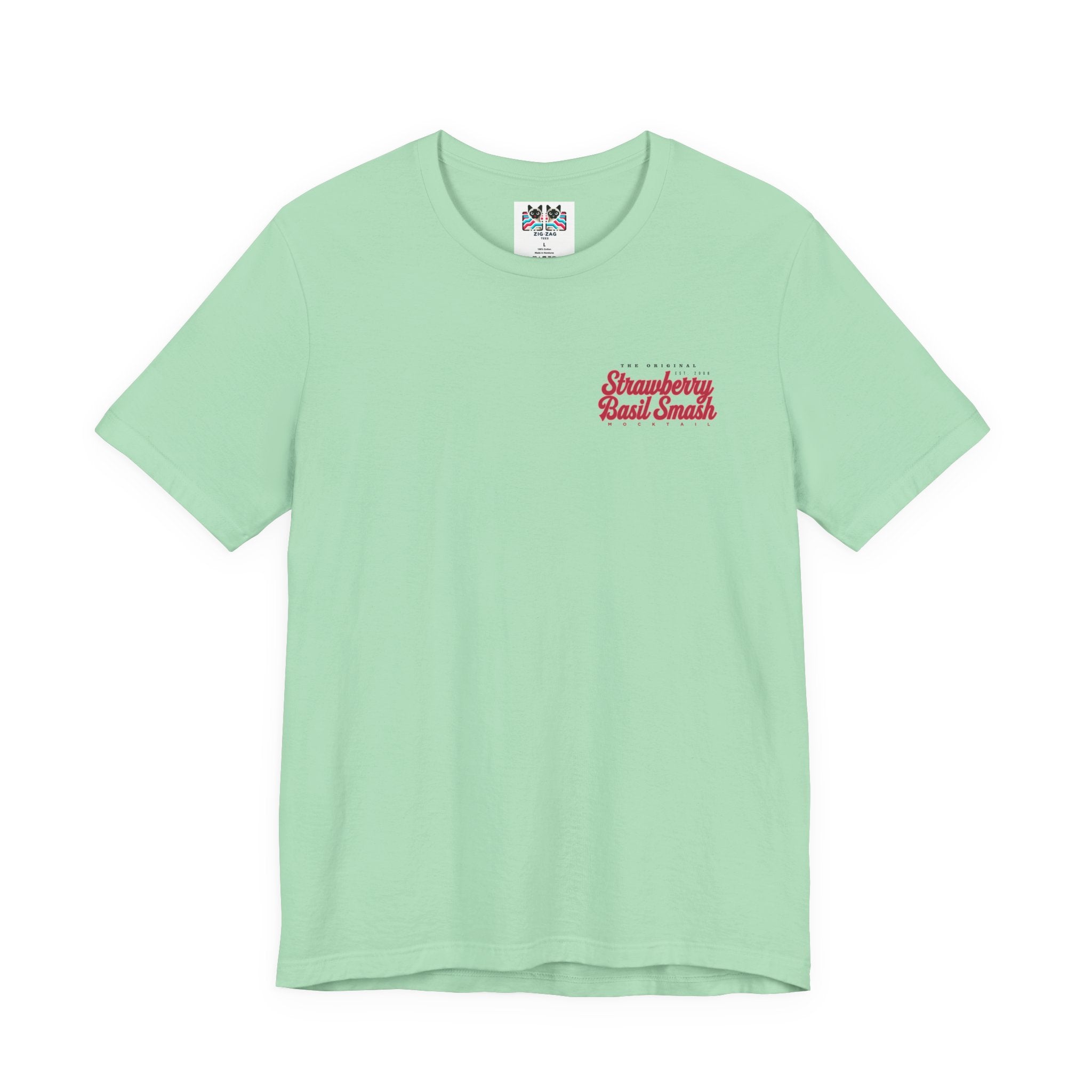 Strawberry Basil Smash Mocktail T-Shirt – Featuring Vibrant Summer Drink Graphic