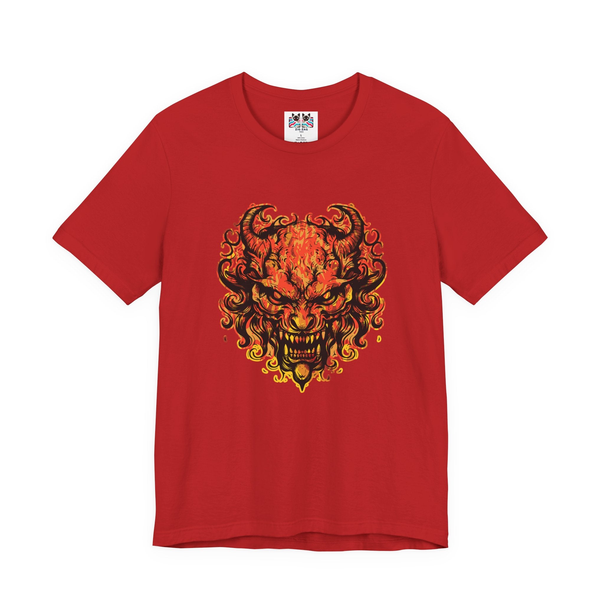 Infernal Demon Rising T-Shirt – Fire Devil Front & Winged Hellspawn Back Graphic Tee