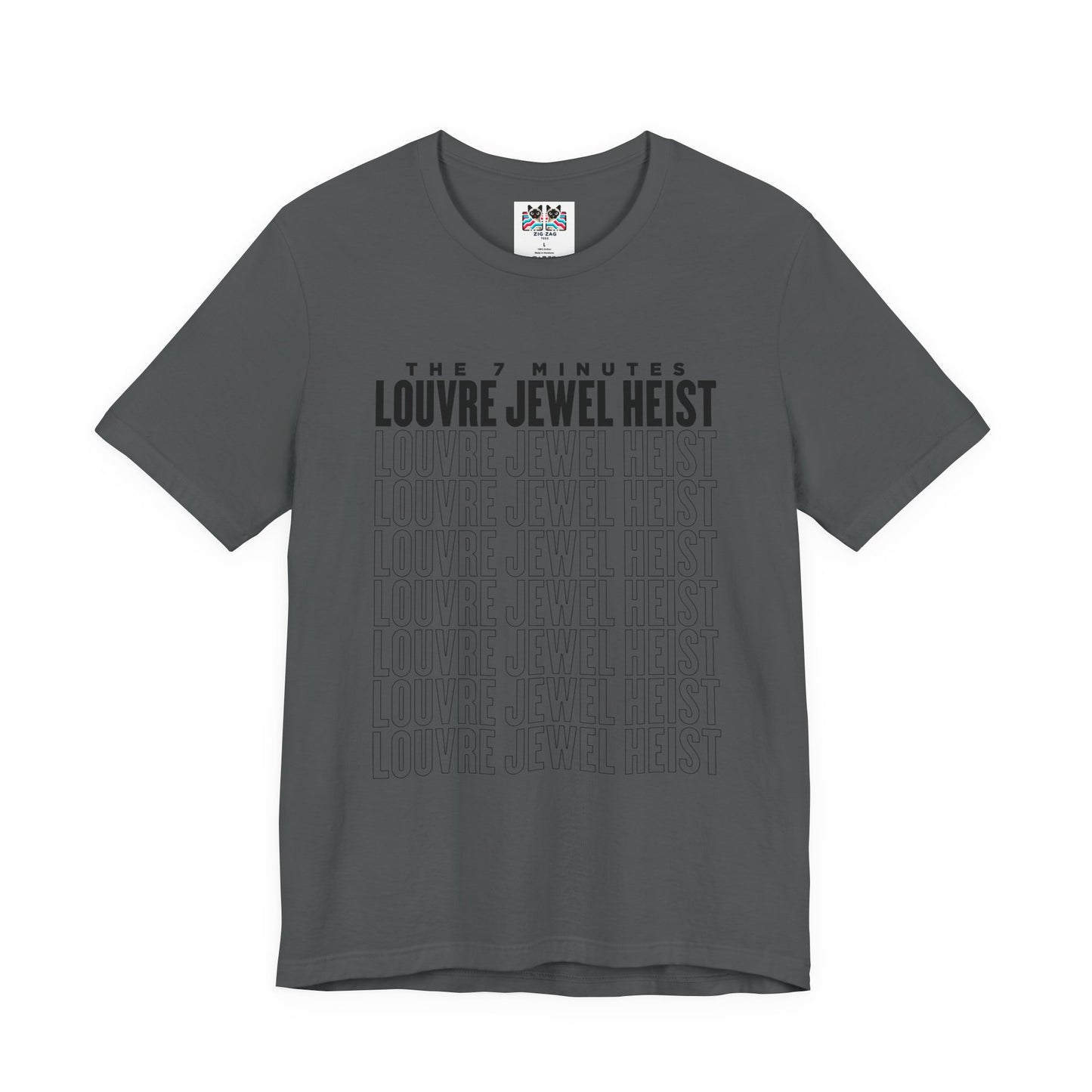 The 7 Minutes Louvre Jewel Heist – Napoleon’s Paris Getaway Tee [Black Text]