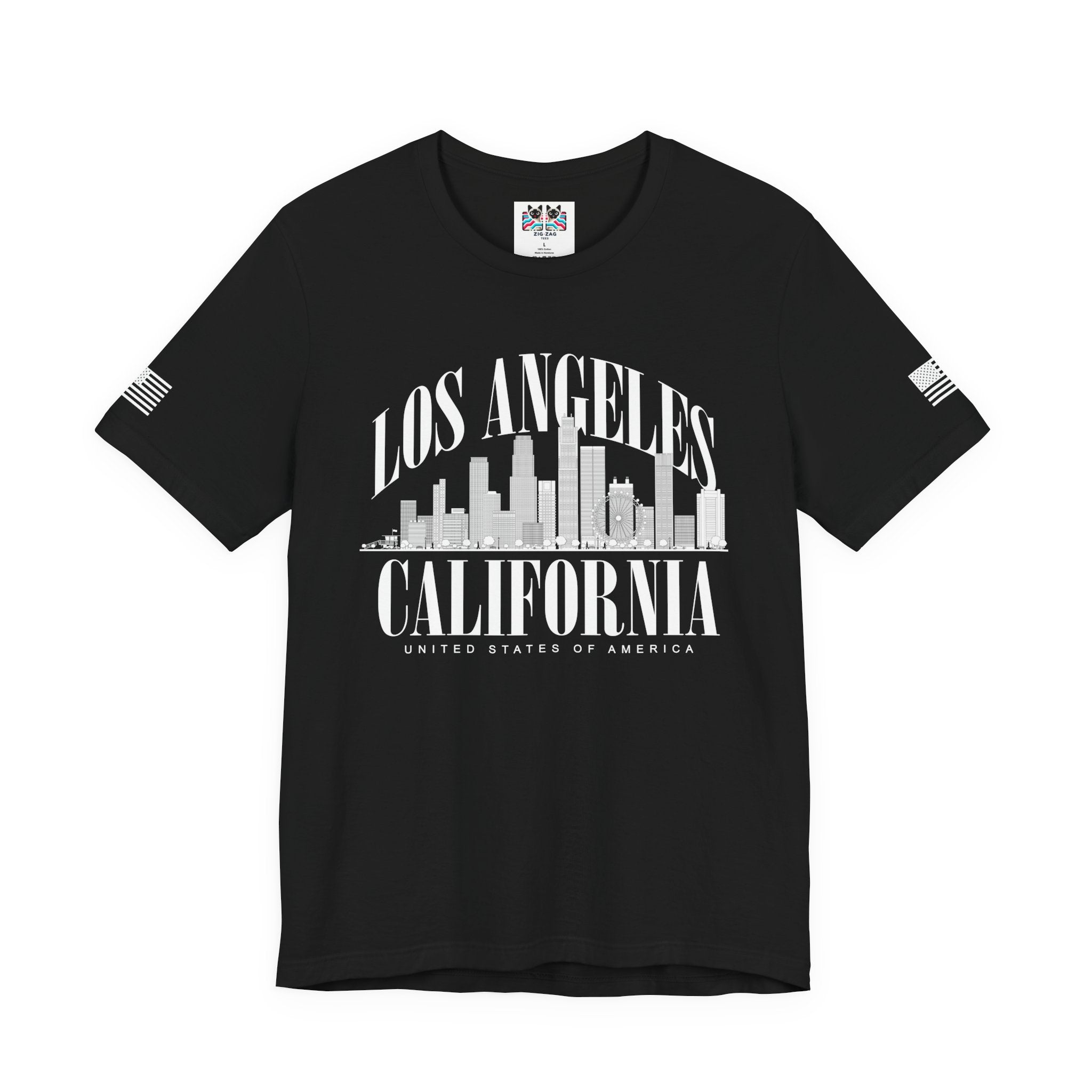 Los Angeles California USA T-Shirt – Arch Typography Skyline United States Tee