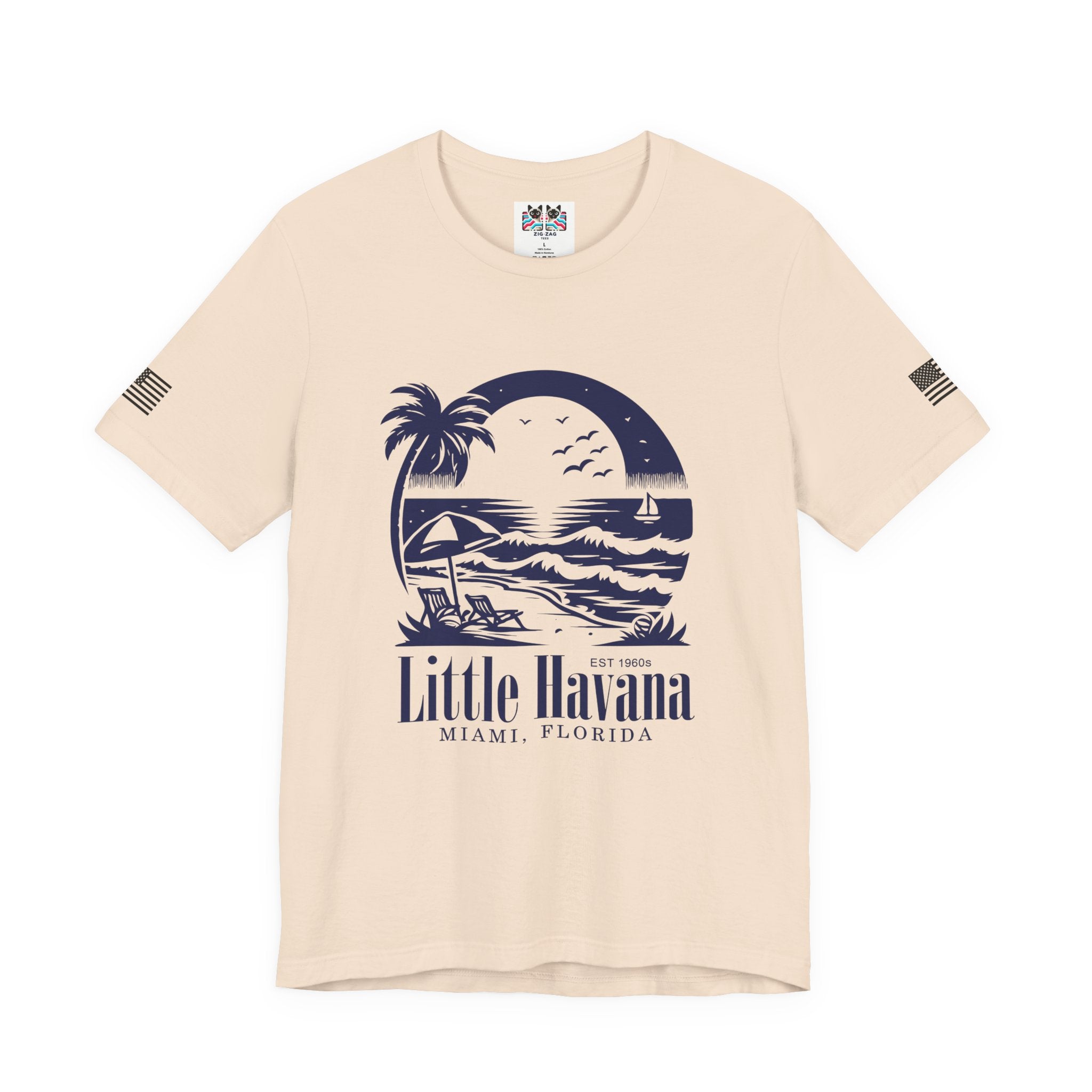 Little Havana Miami Florida T-Shirt – EST 1960s Vintage Beach Scene Graphic Tee