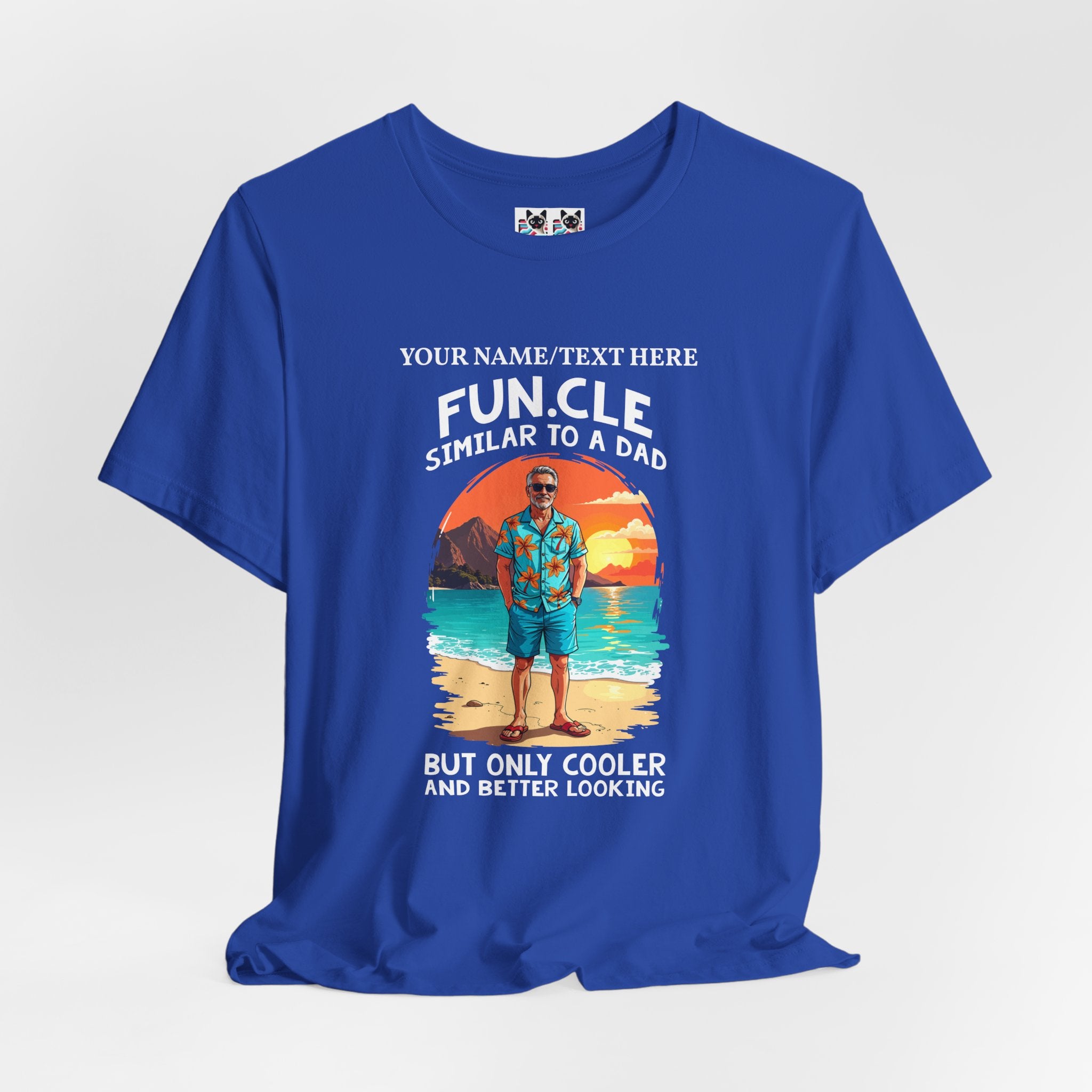 Custom T-Shirt - FUN.CLE Beach Sunset T-Shirt – Cool Uncle Beach Graphic with Funny Quote