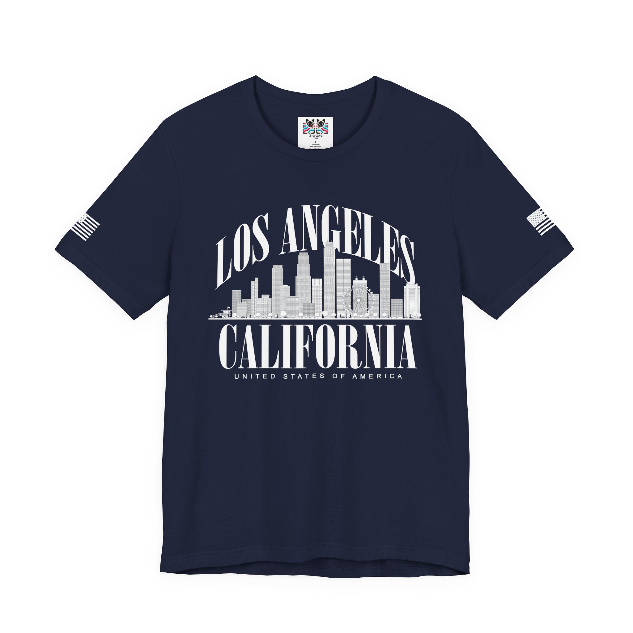 Los Angeles California USA T-Shirt – Arch Typography Skyline United States Tee