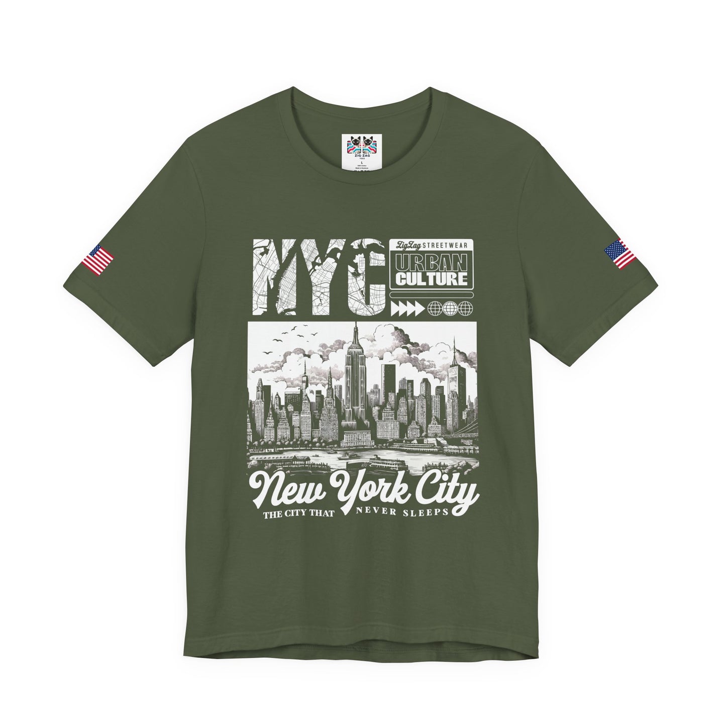 NYC New York City Skyline T-Shirt - Urban Culture Typography Graphic Street Design