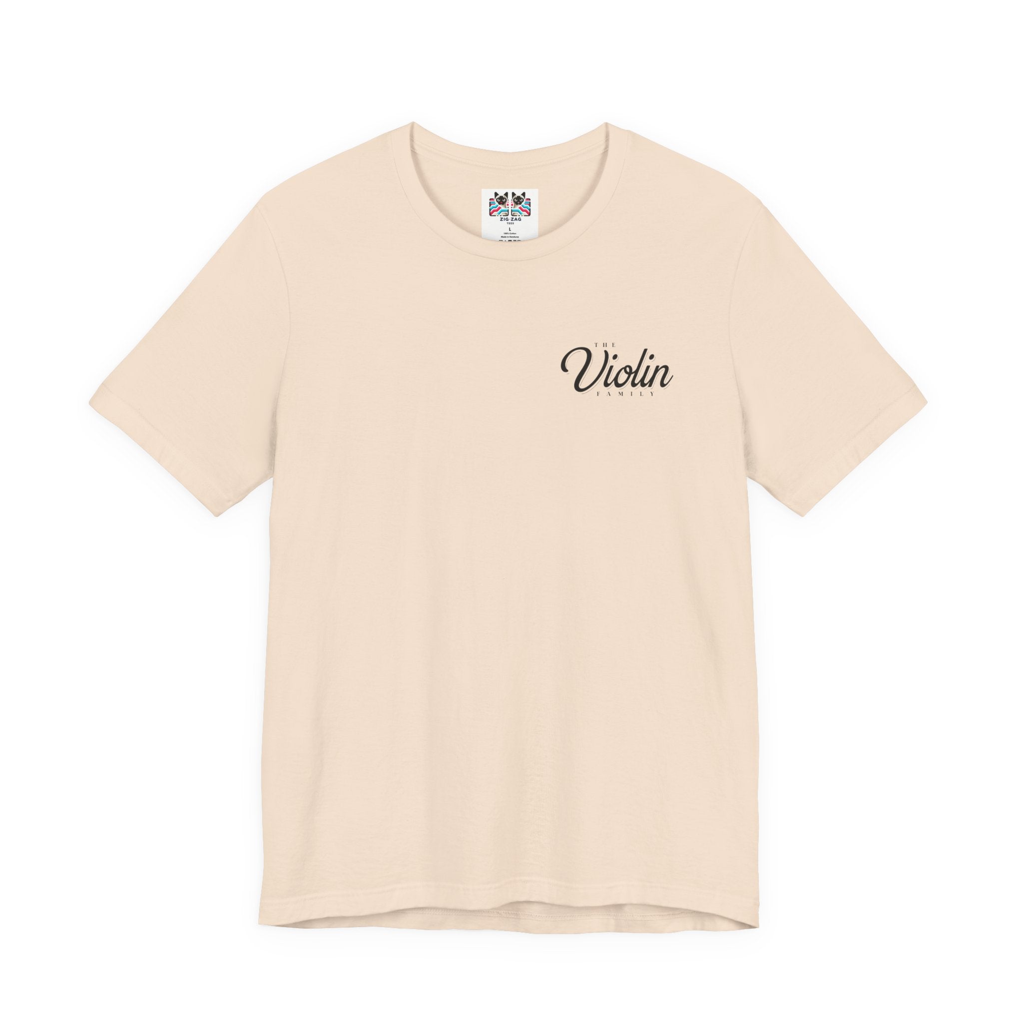 The Violin Family T-Shirt – Illustrated Guide to String Instrument Lineage [Violin, Viola, Cello, Bass]