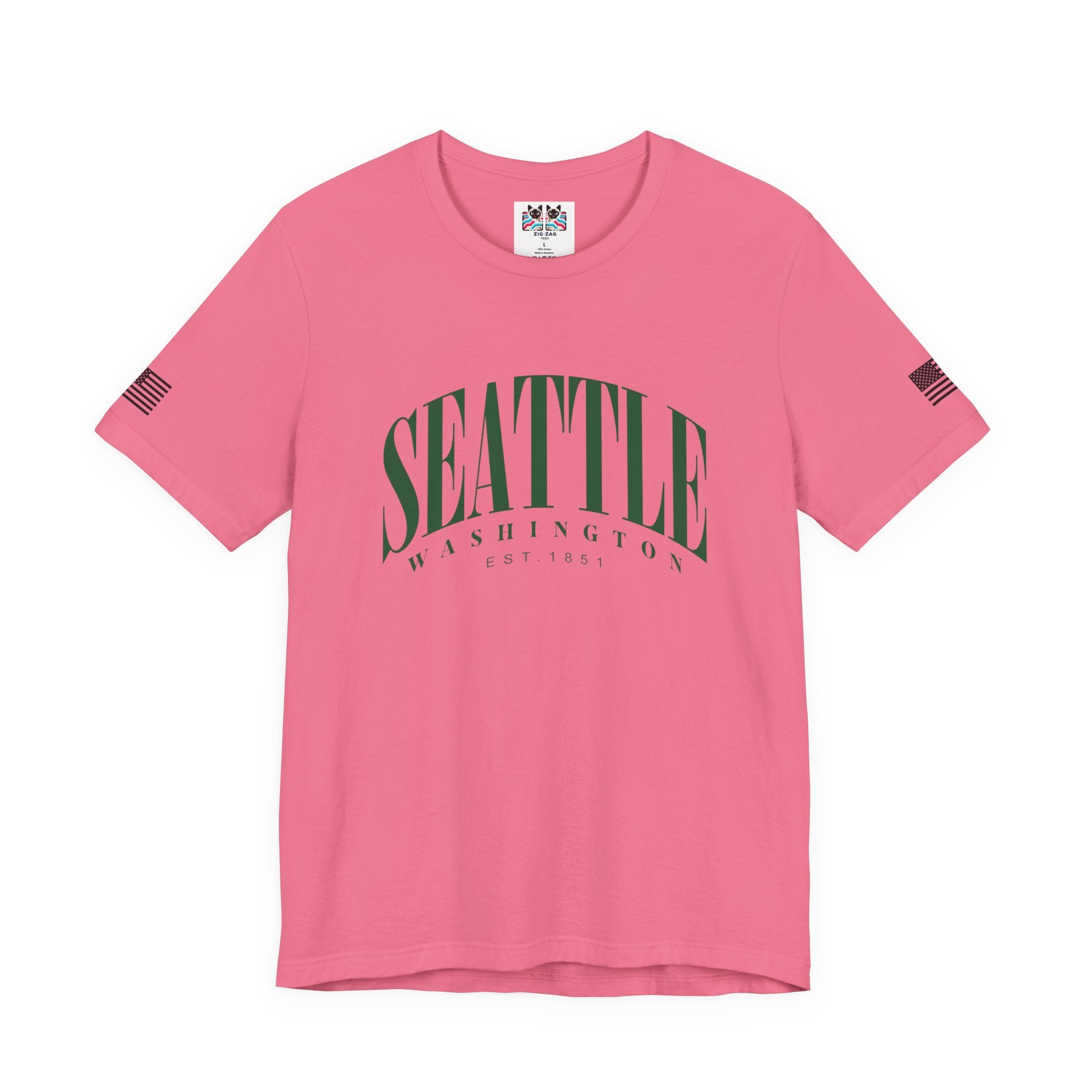 Seattle Washington EST 1851 Minimalist Arch Typography T-Shirt | Seattle Souvenir Tee | Pacific Northwest Pride Shirt