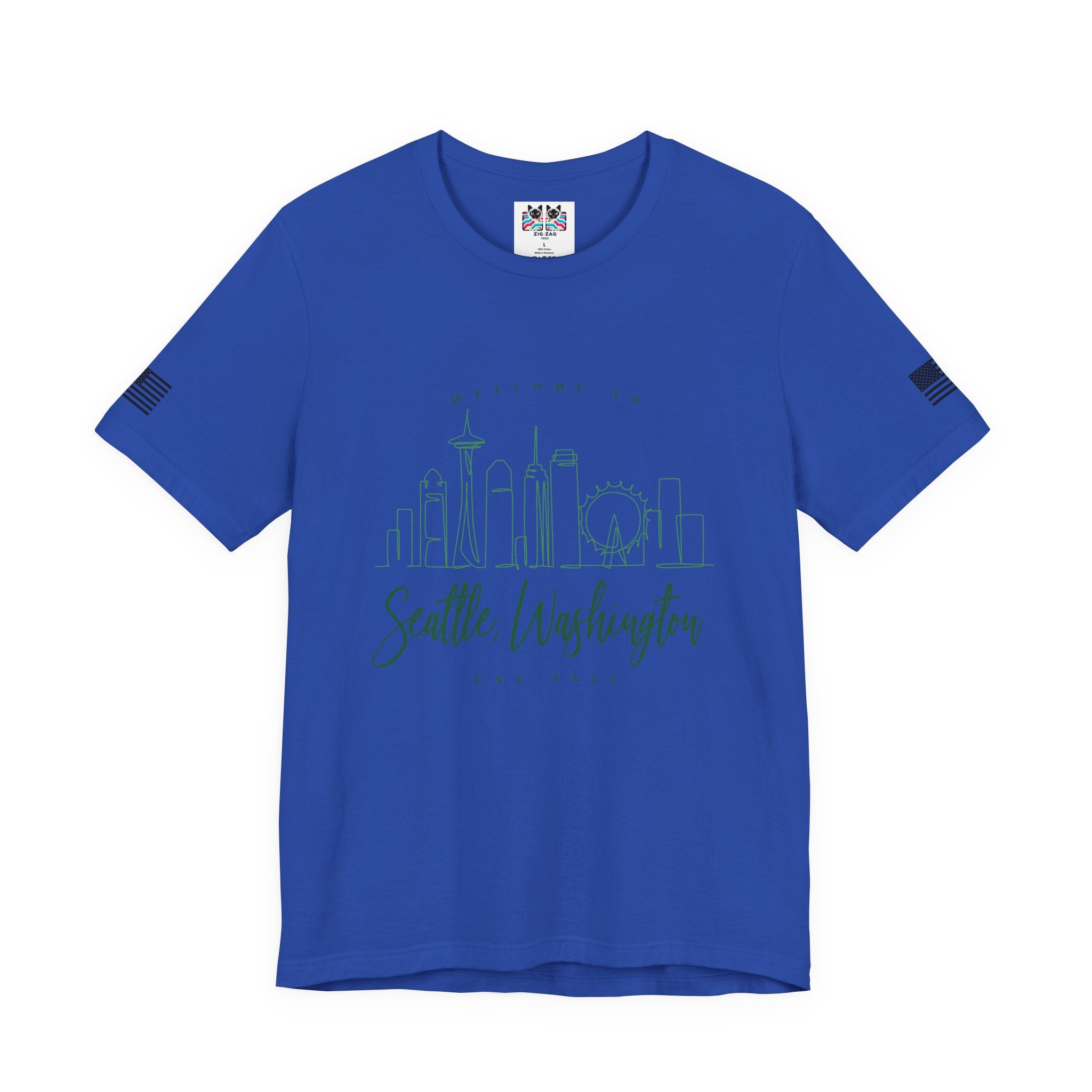 Welcome to Seattle Washington Minimalist Skyline T-Shirt | Seattle EST 1851 Line Art Tee | Pacific Northwest Gift