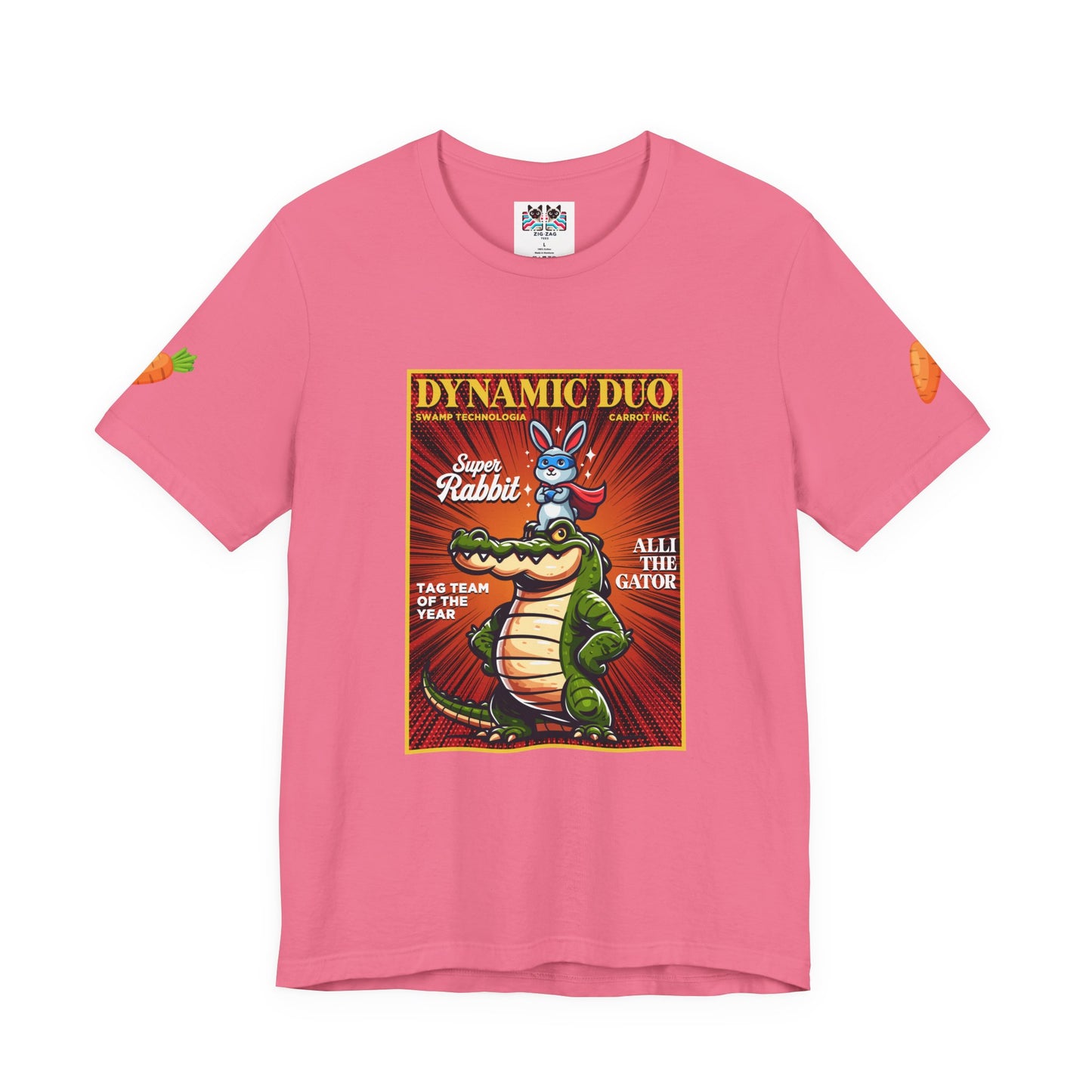 Dynamic Duo Rabbit Alligator T-Shirt – Super Rabbit Alli the Gator Tag Team Graphic Tee