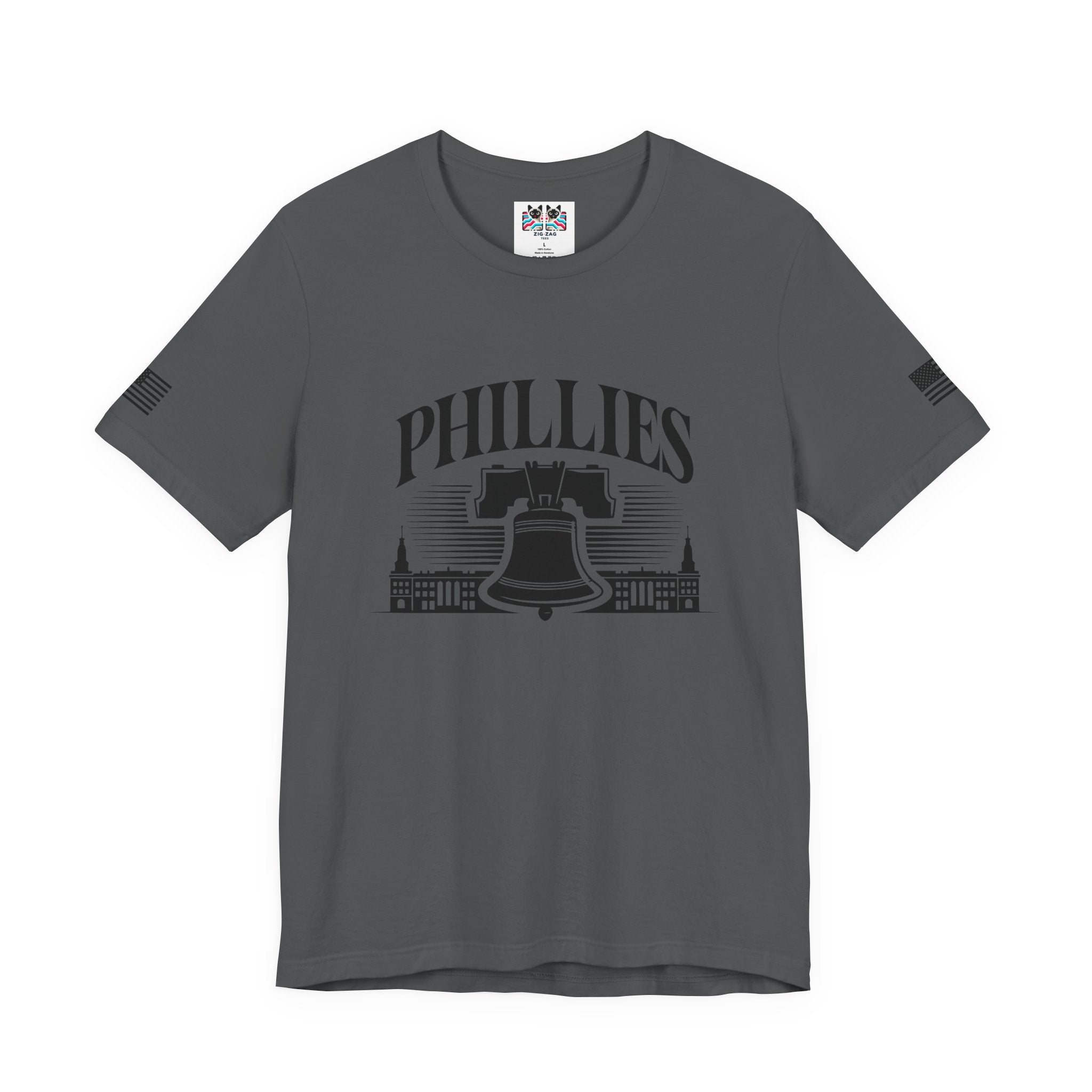Phillies T-Shirt – Liberty Bell Philadelphia Skyline Arch Graphic Tee