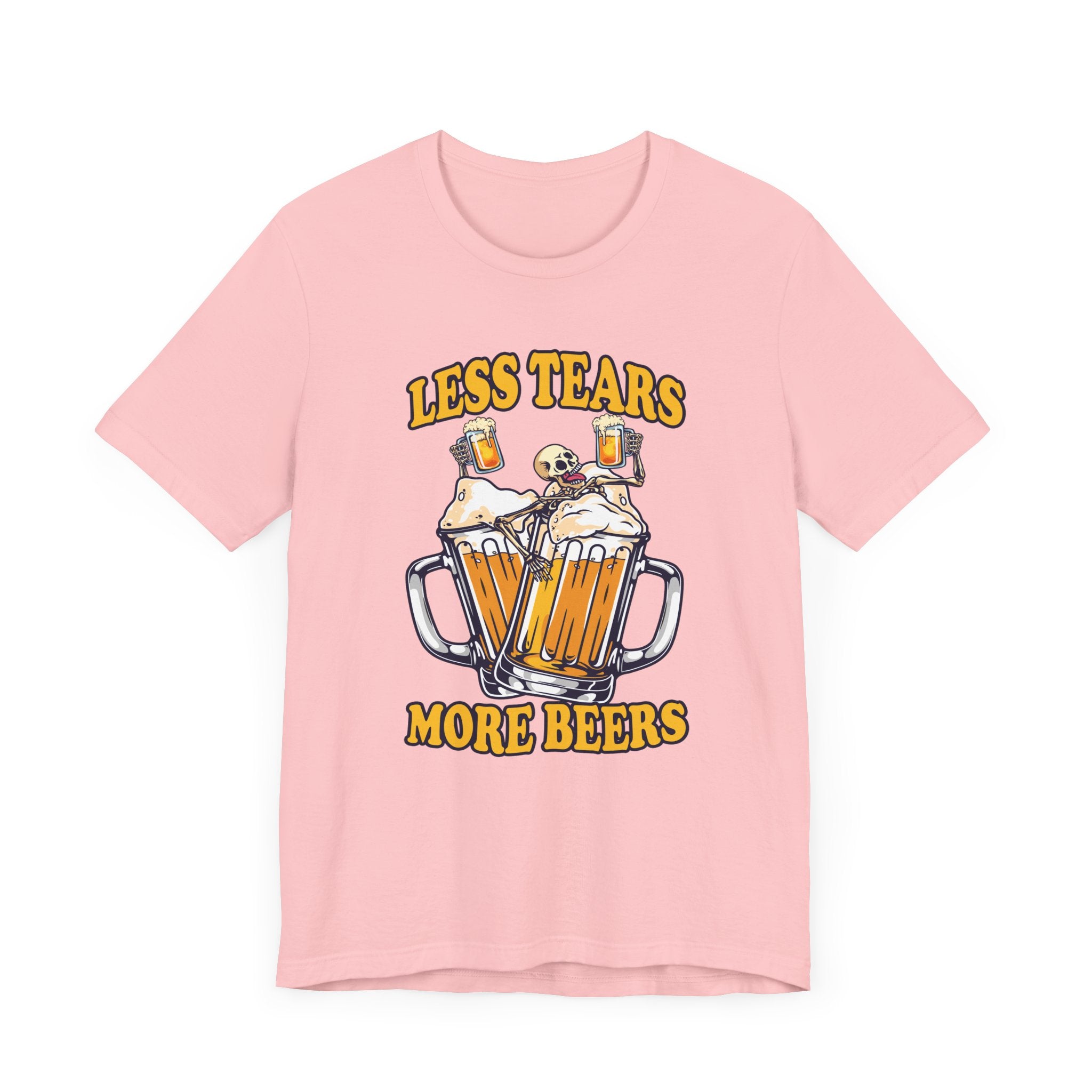 Less Tears More Beers Tee, Beer Lover Humor Shirt, Pub Life Graphic Tee, Funny Alcohol Mood Top, Chill and Cheer Gift