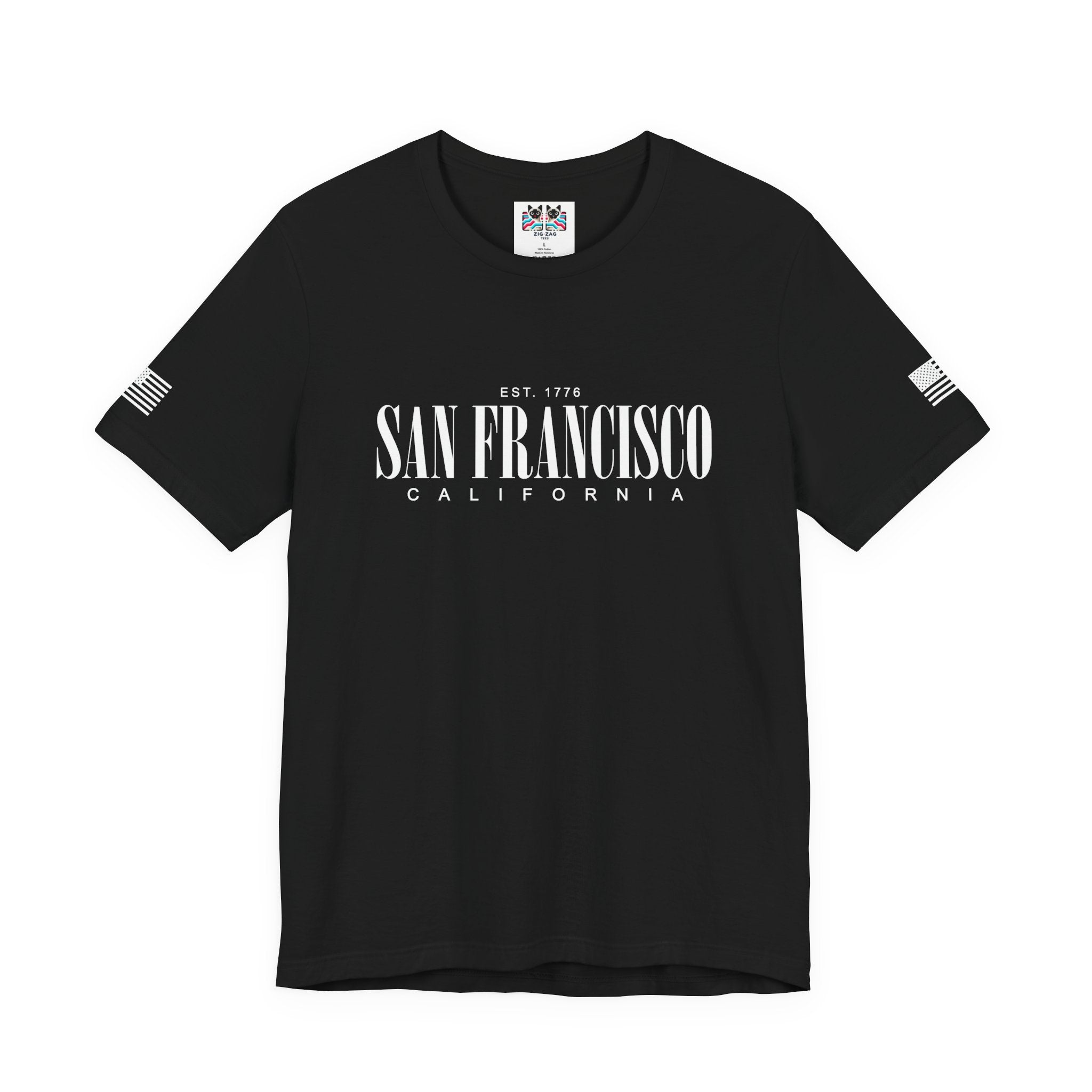 San Francisco California EST 1776 T-Shirt – Clean Serif Minimalist Typography Tee