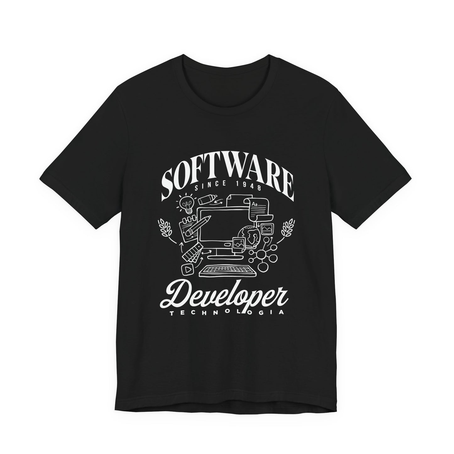 Software Developer Technologia Tshirt – Office Essentials Outline Design