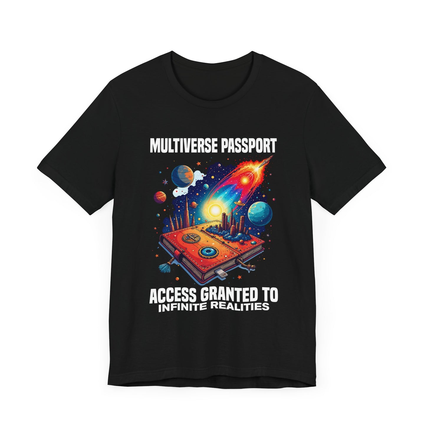 Multiverse Passport Tee, Sci-Fi Travel Shirt, Alternate Reality Graphic Tee, Universe Hopper Top, Quantum Nerd Gift
