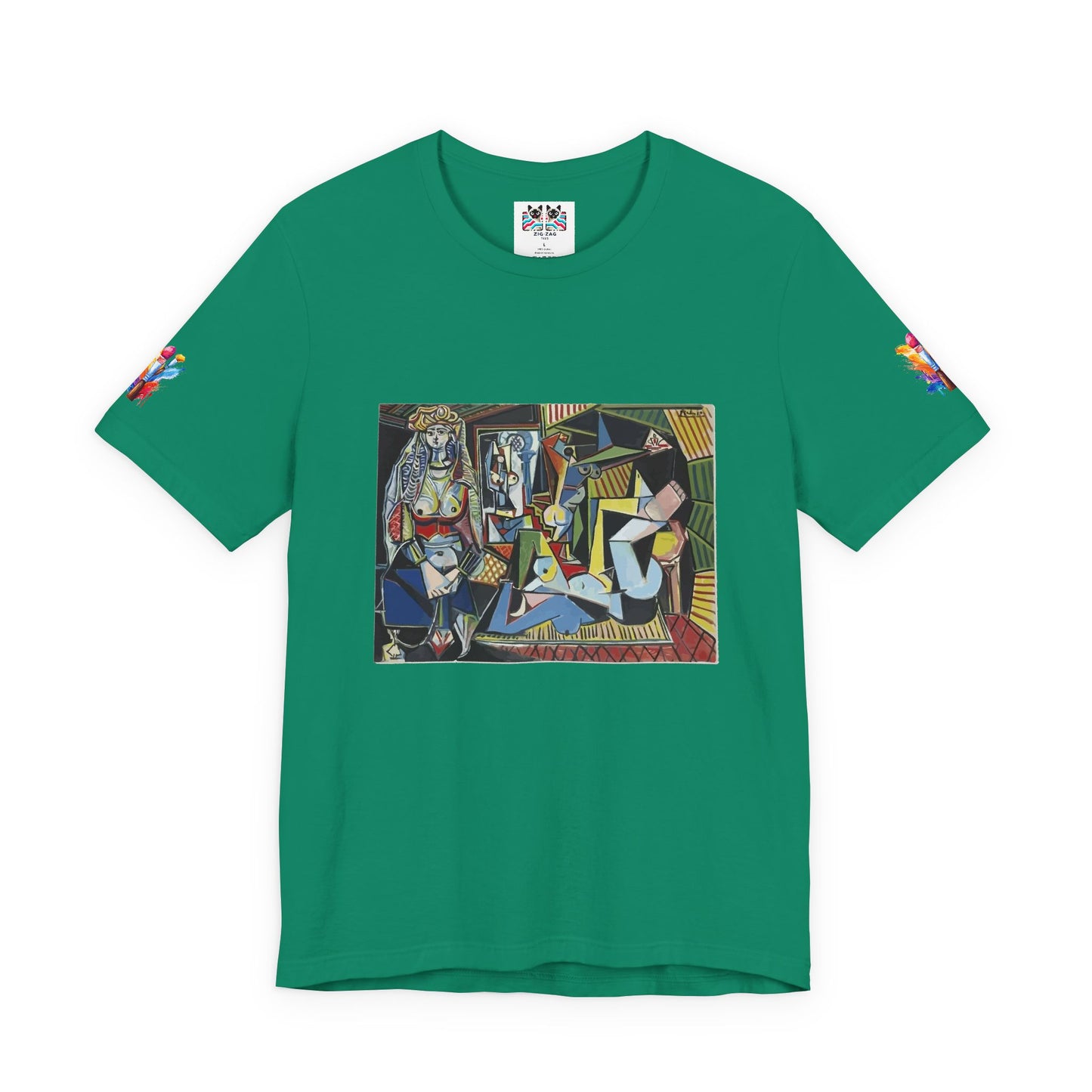 Cubist Masterpiece Art T-Shirt – Geometric Abstract Figures Modernist Painting Graphic Tee