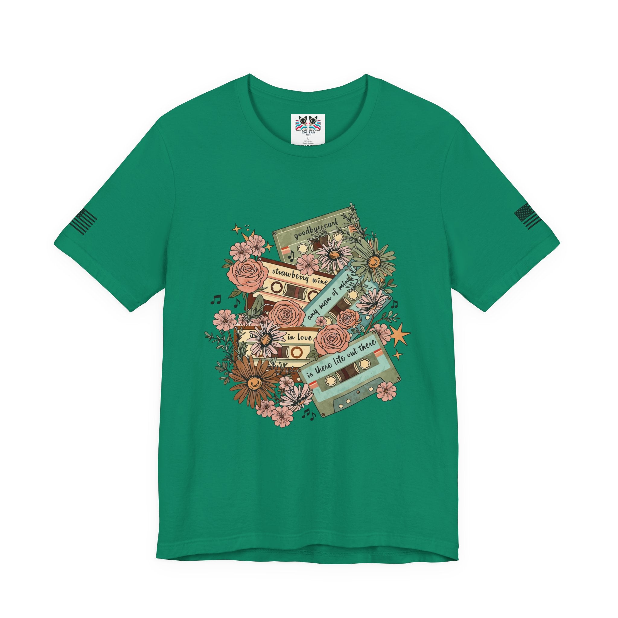 Country Music Cassette Tapes T-Shirt – Retro Floral Classic Country Songs Graphic Tee