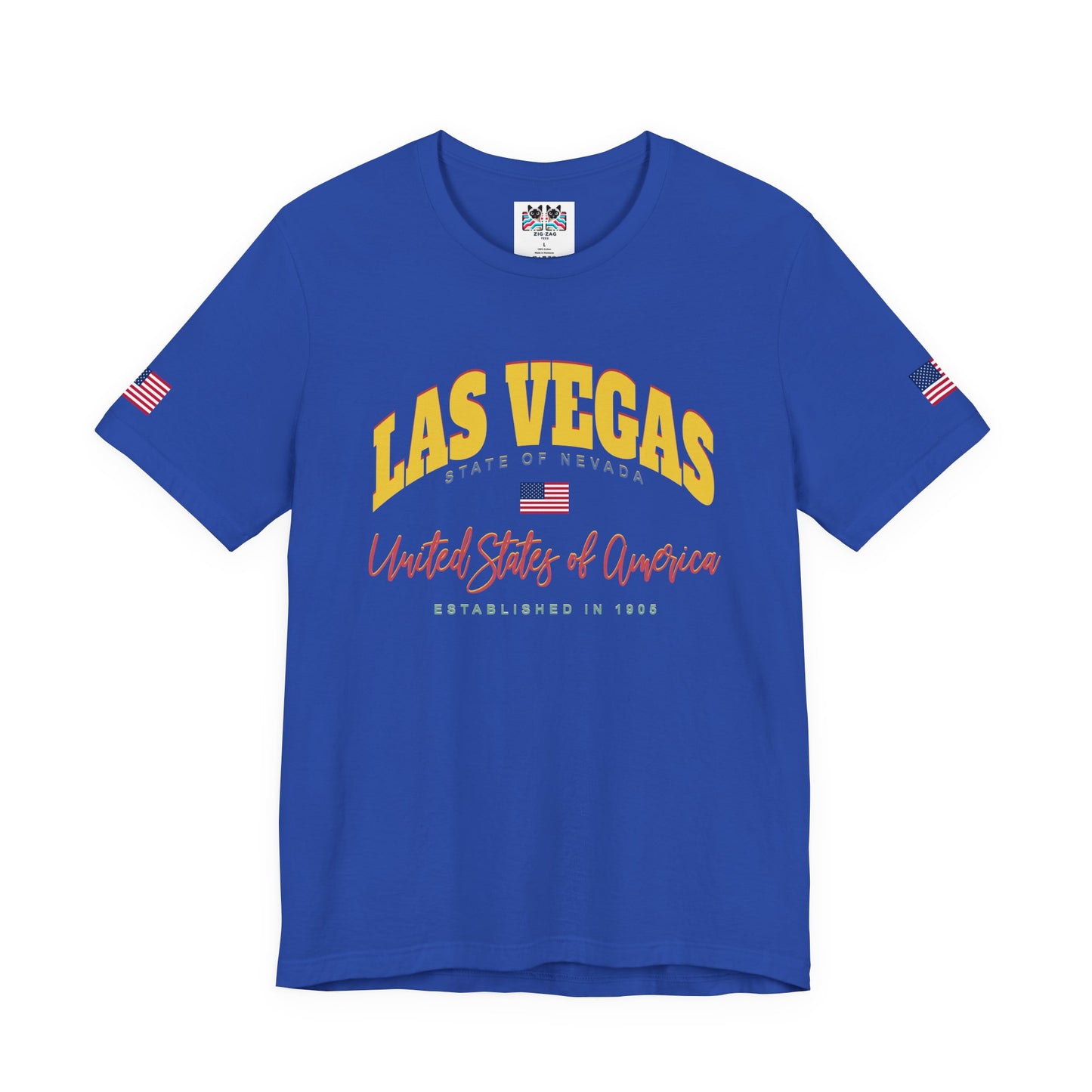Las Vegas State of Nevada T-Shirt - Est 1905 Navy USA Flag Collegiate Design