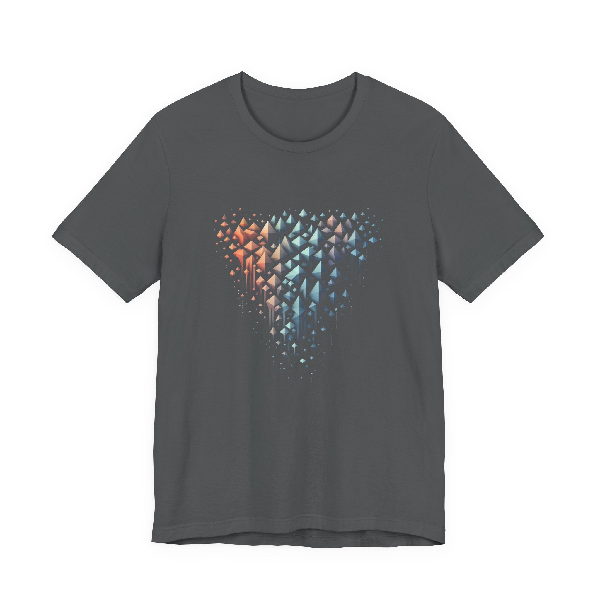 Triangle Cascade – Abstract Pyramid Alignment Graphic T-Shirt