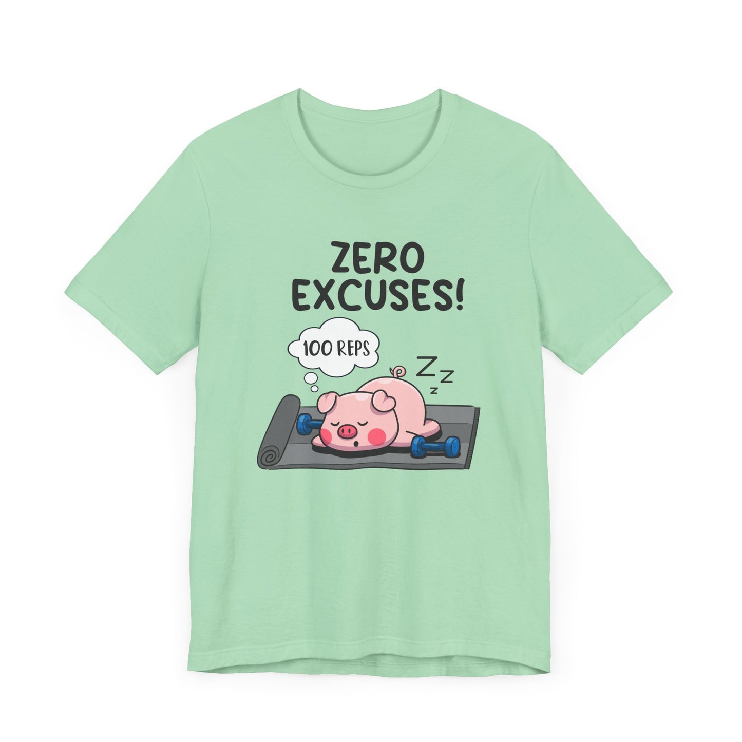 Zero Excuses 100 Reps Tee, Workout Motivation Shirt, Discipline Driven Top, Gym Beast Mode Graphic Tee, Strength Training Gift