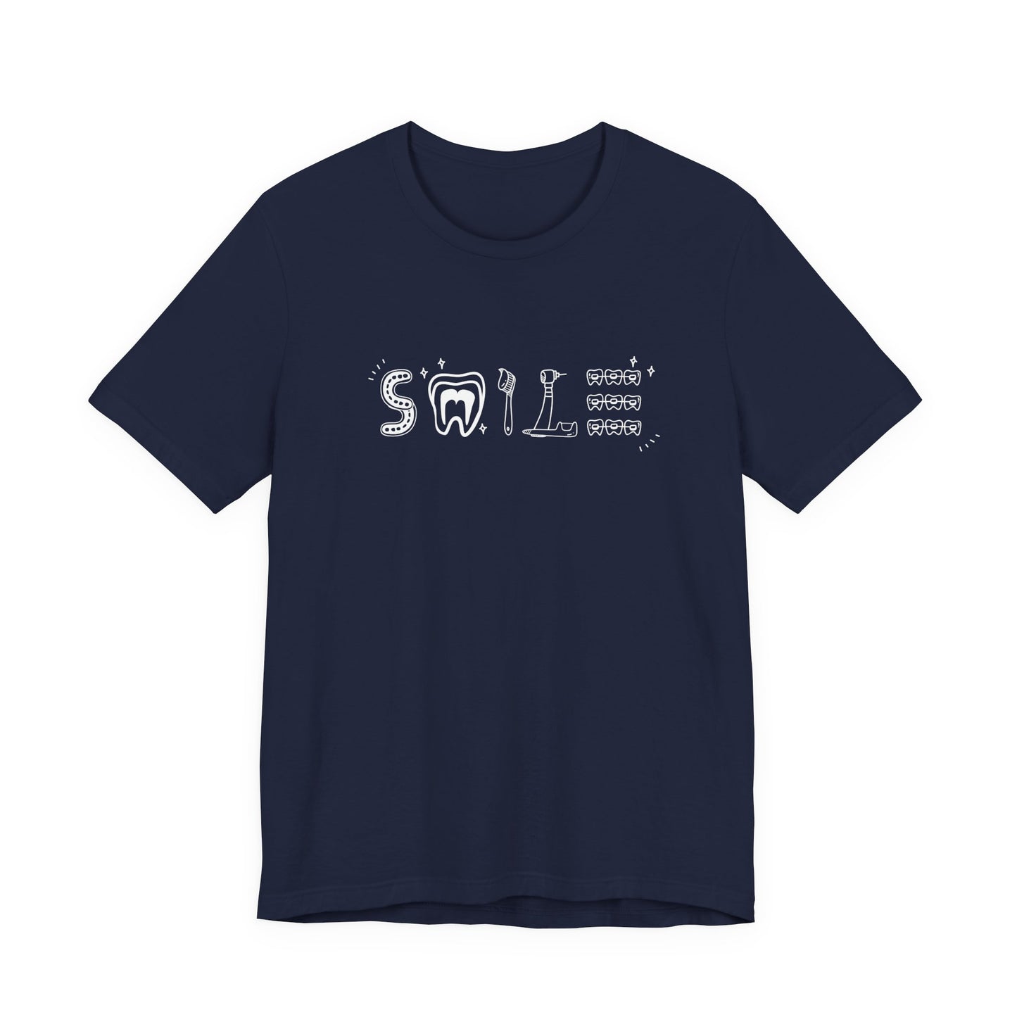 Smile TShirt Dental Cleaning Tools Art Toothbrush Floss Scaler Design