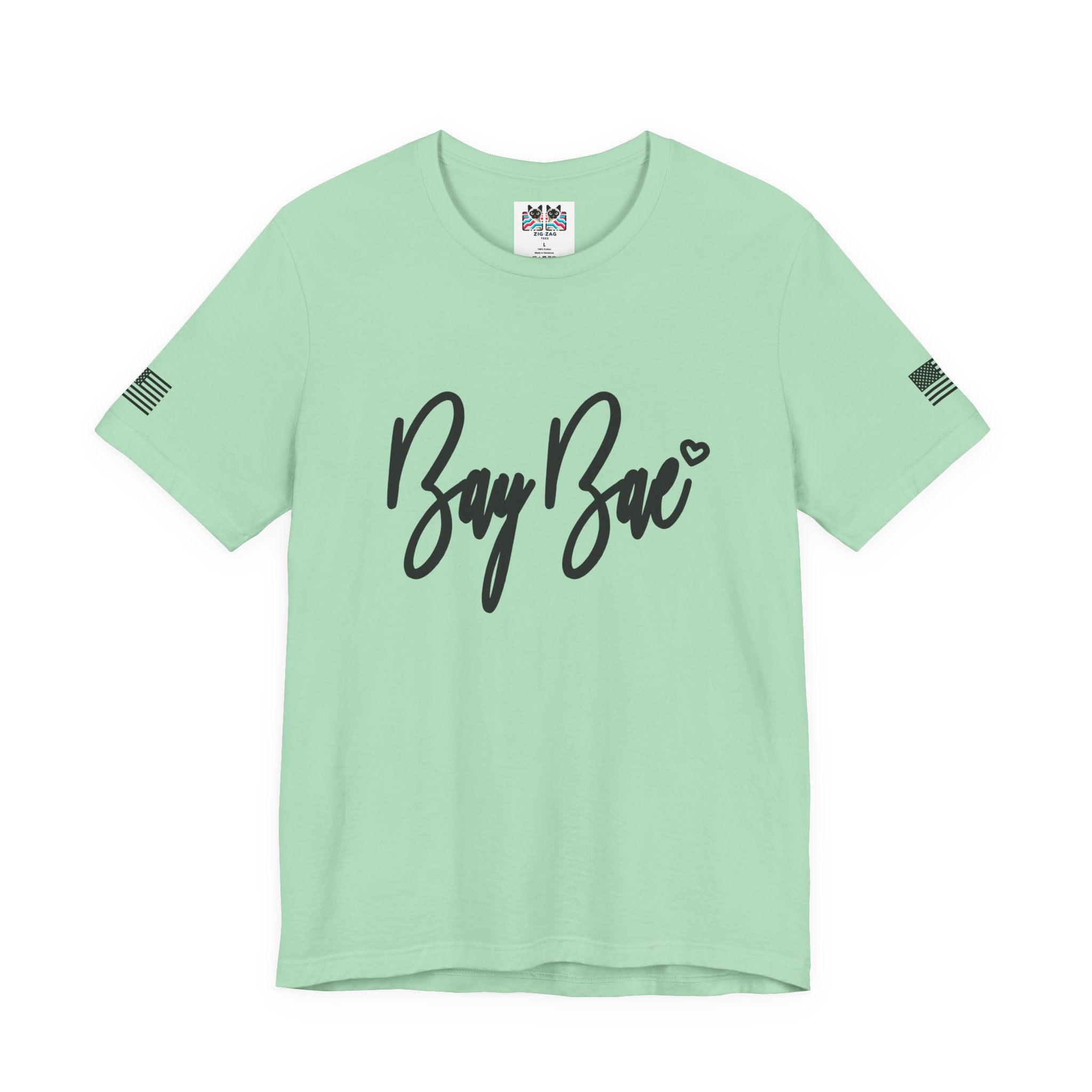 Bay Bae T-Shirt – Cute Script San Francisco Bay Area Graphic Tee with Heart