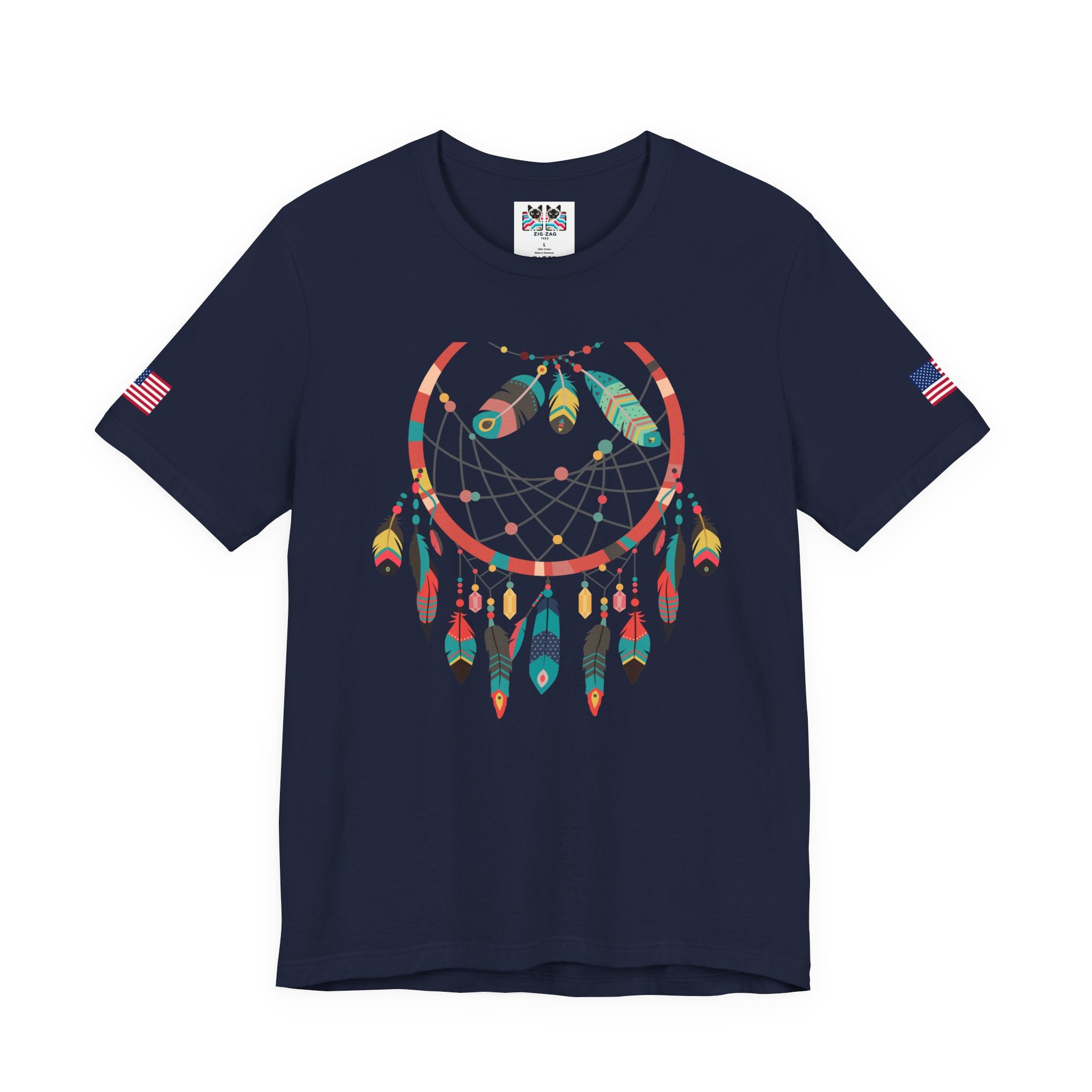 Dream Catcher T-Shirt – Colorful Boho Feathers Native American Inspired Graphic Tee