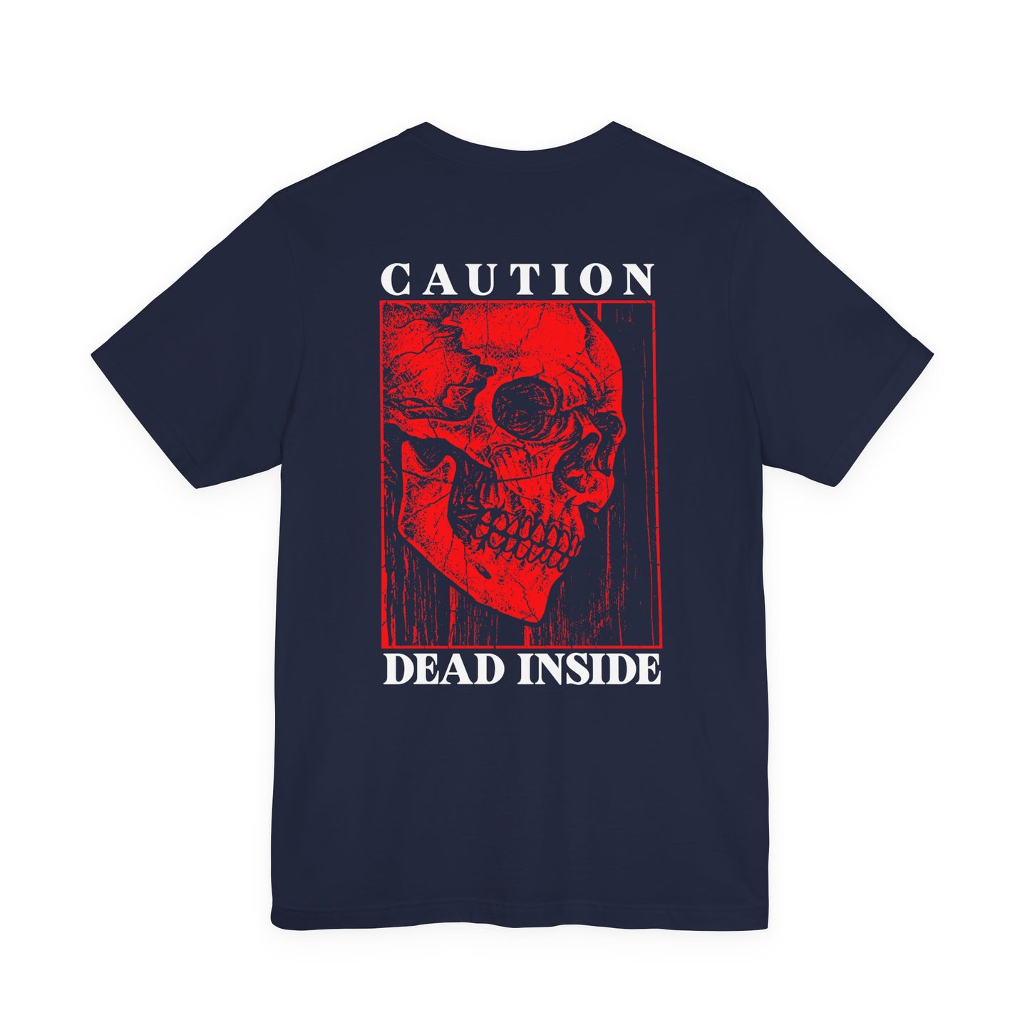 Caution Dead Inside Red Skull Horror T-Shirt