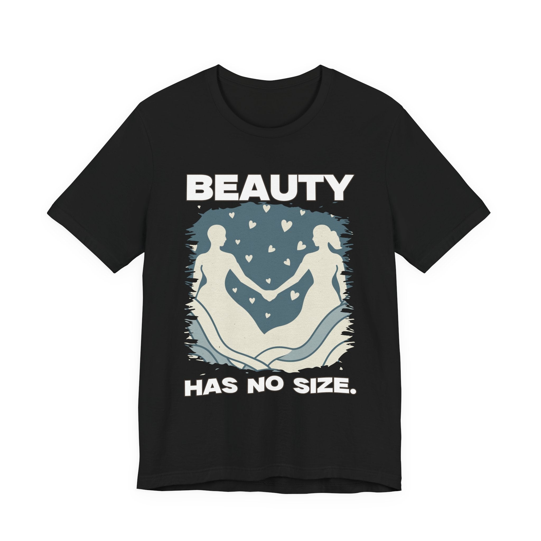 Beauty Has No Size – Inclusive Hands Holding with Heart Emotions Graphic T-Shirt