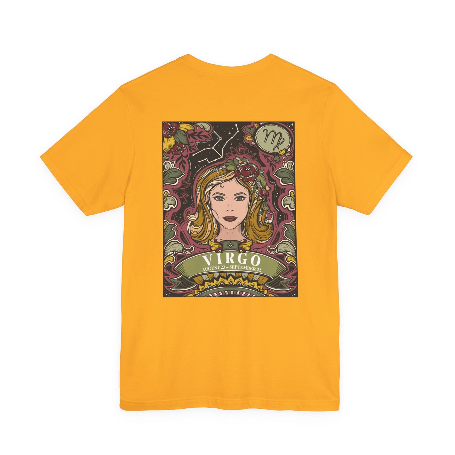Virgo Constellation & Floral Zodiac T-Shirt – August 23 to September 22