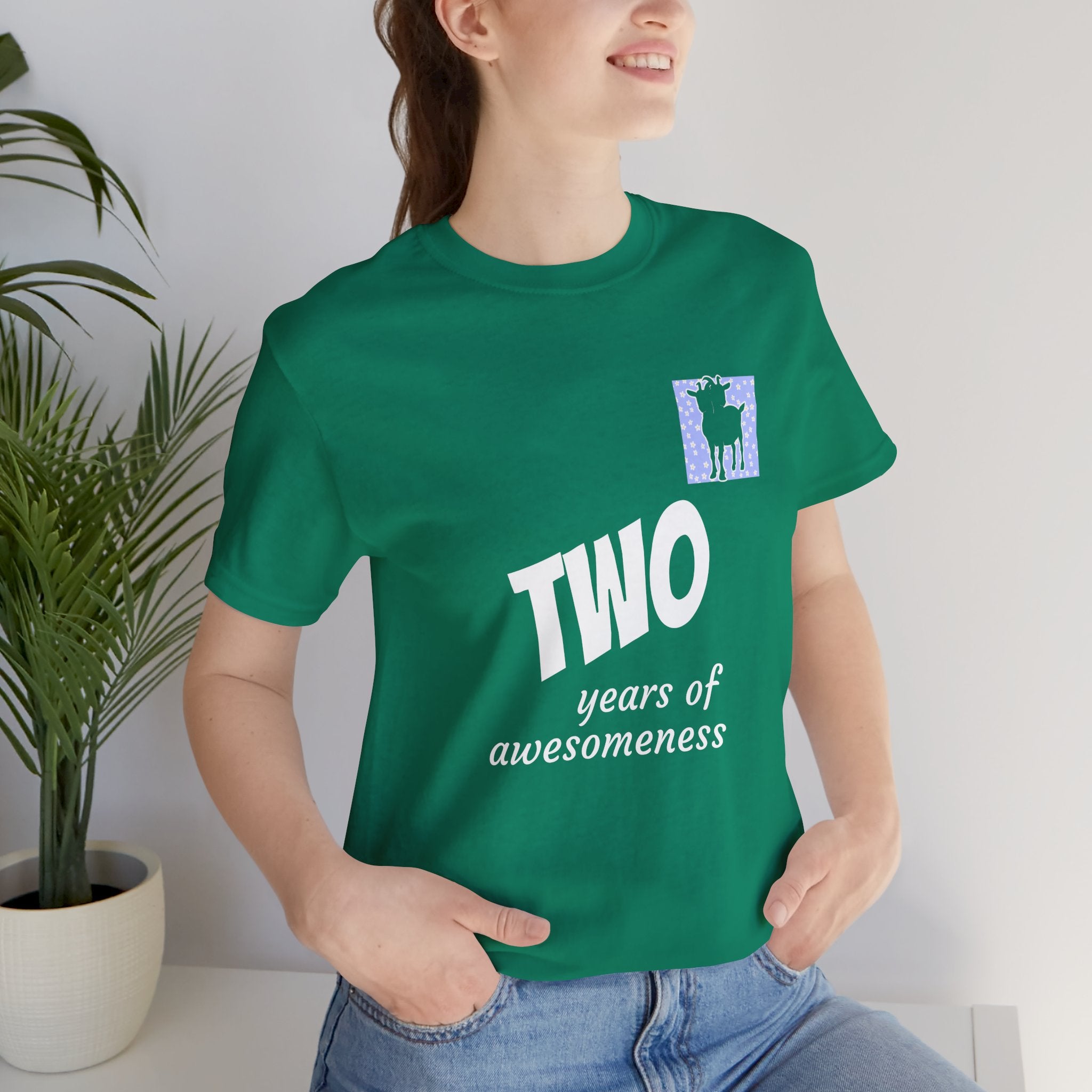 Custom T-Shirt - Double-Headed Goat Outline Graphic T-Shirt