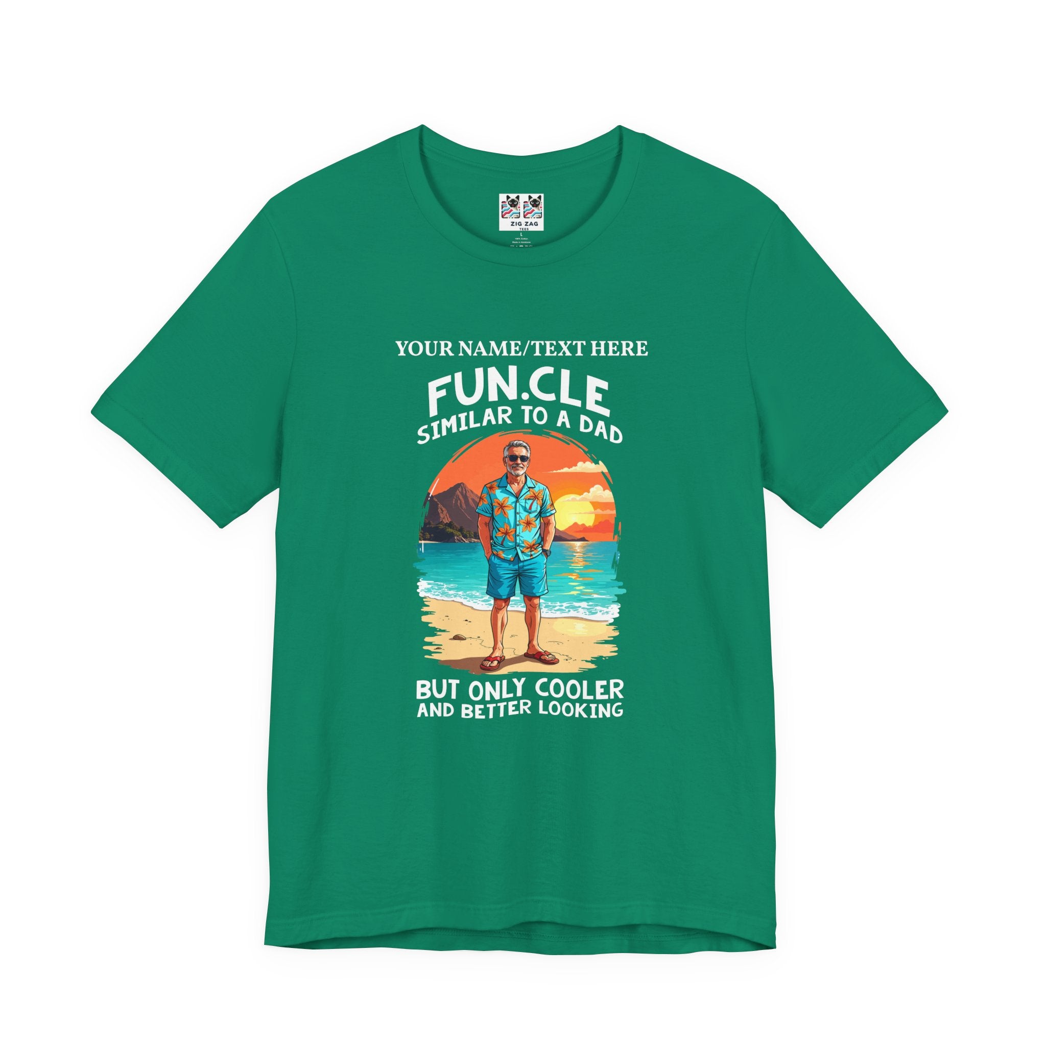 Custom T-Shirt - FUN.CLE Beach Sunset T-Shirt – Cool Uncle Beach Graphic with Funny Quote