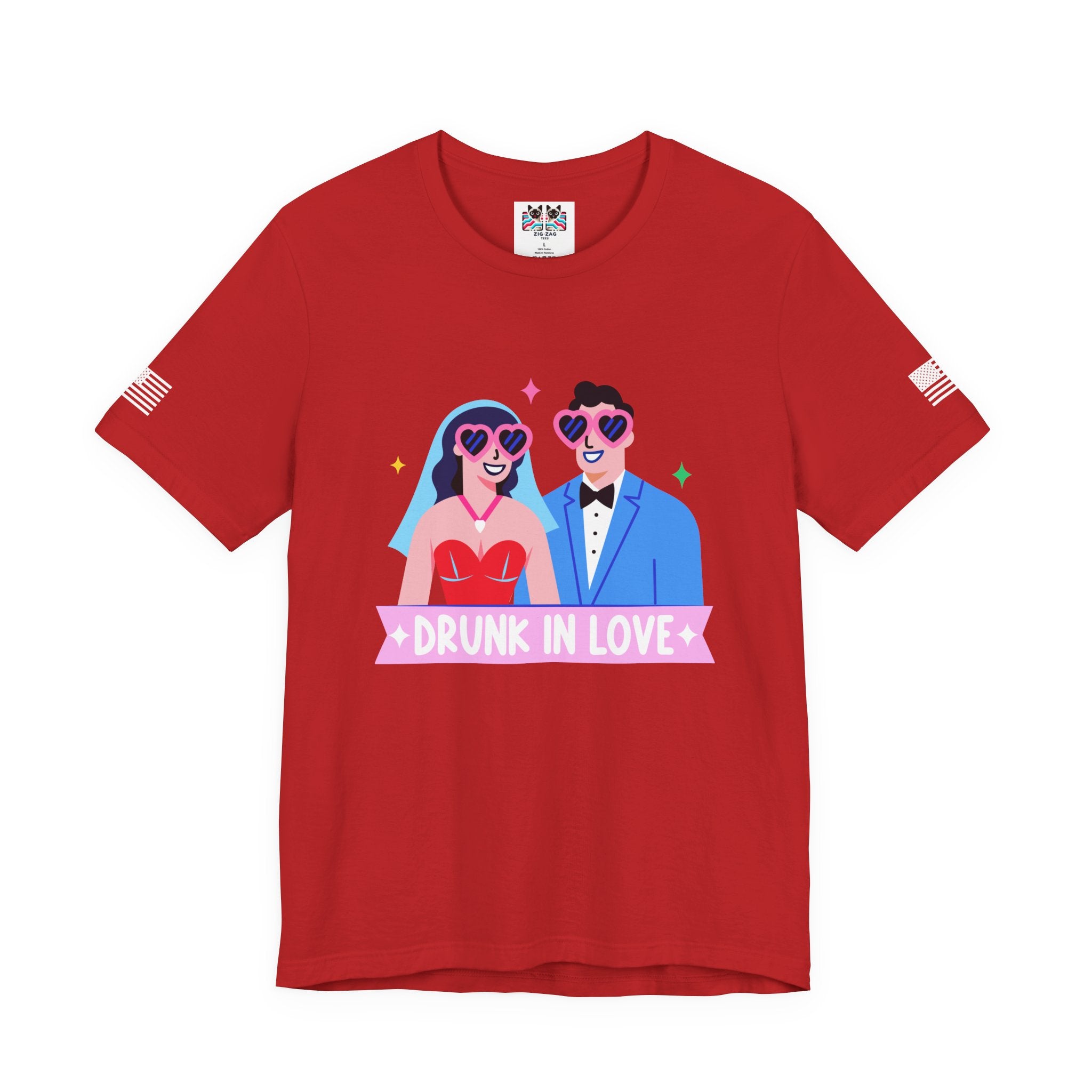 Drunk in Love Vegas Wedding T-Shirt – Funny Las Vegas Chapel Couple Tee