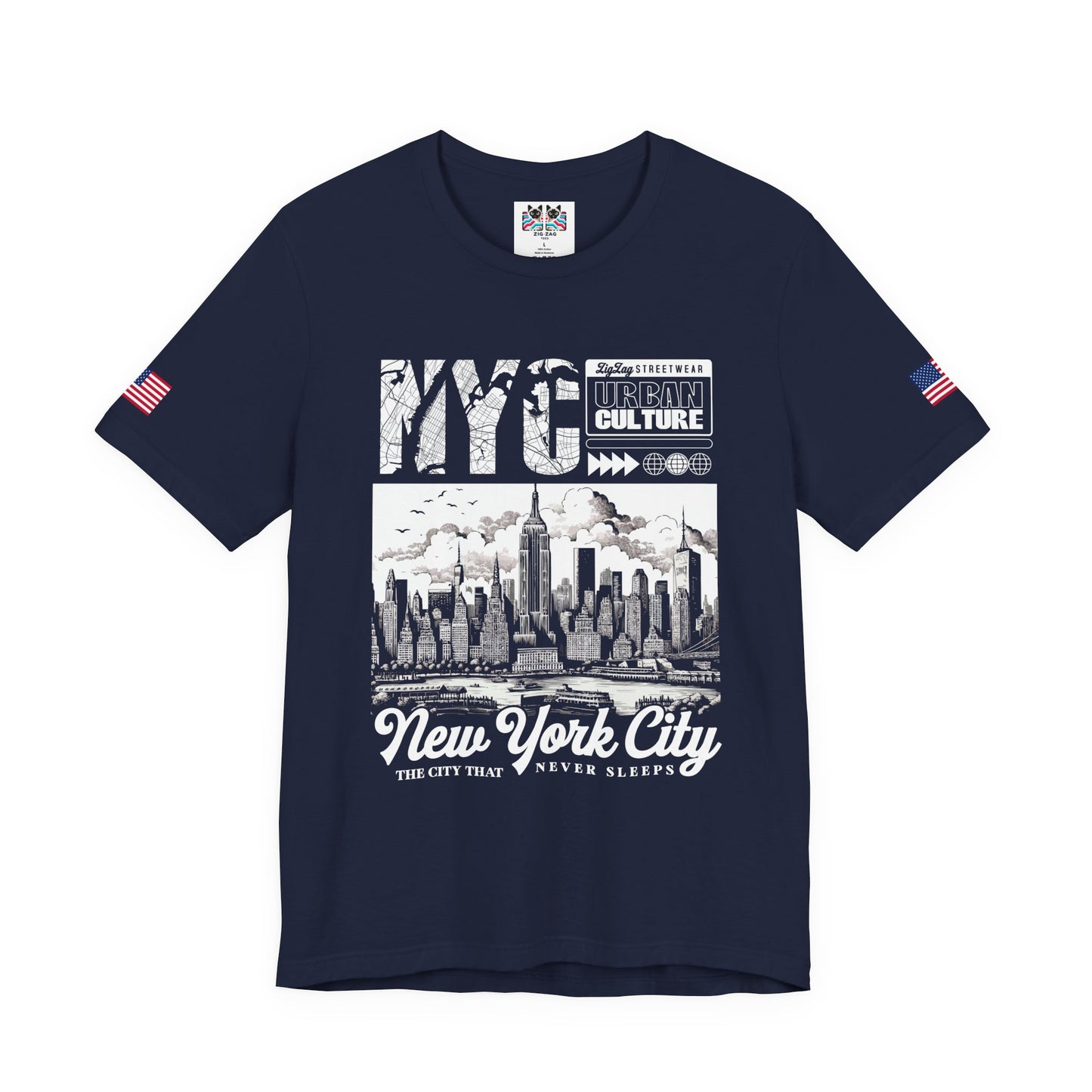 NYC New York City Skyline T-Shirt - Urban Culture Typography Graphic Street Design