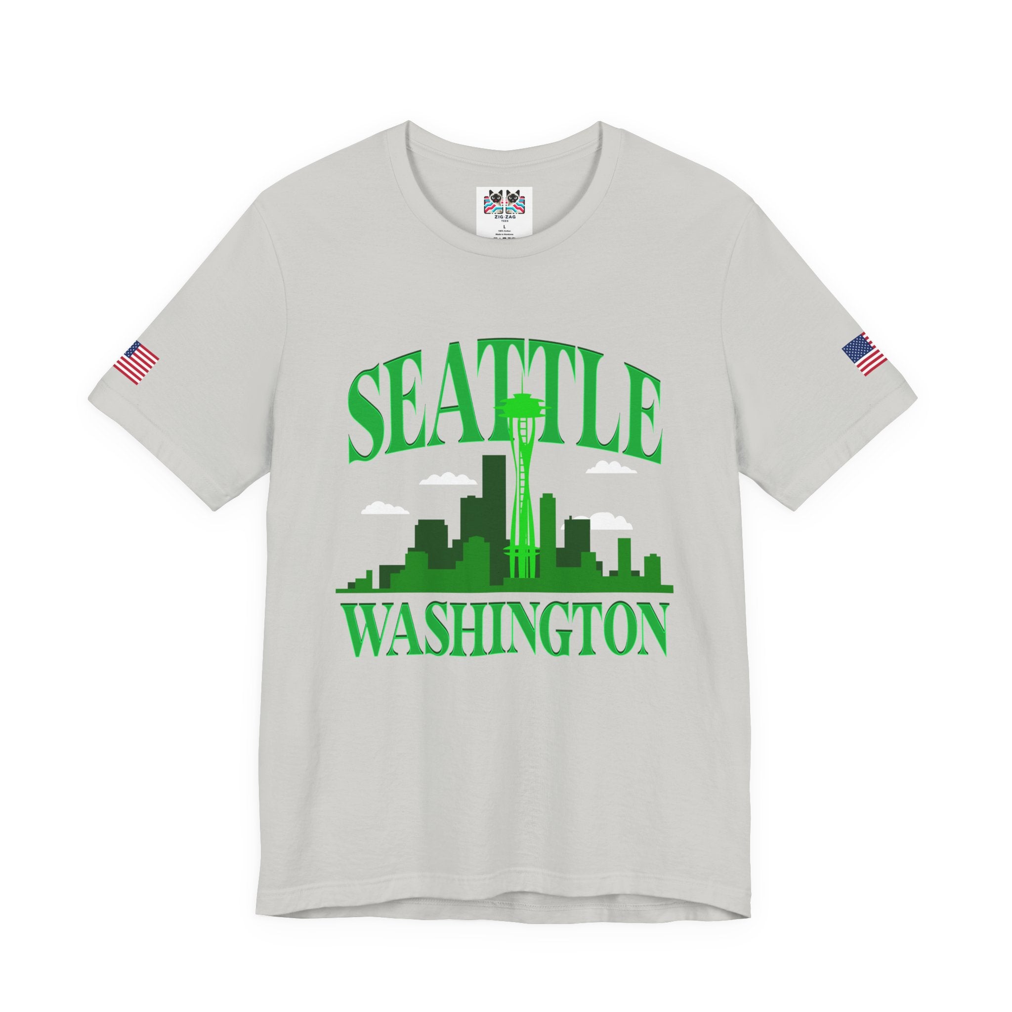 Seattle Washington Arch Space Needle Skyline Silhouette T-Shirt | Seattle Souvenir Tee | Emerald City Pride Shirt