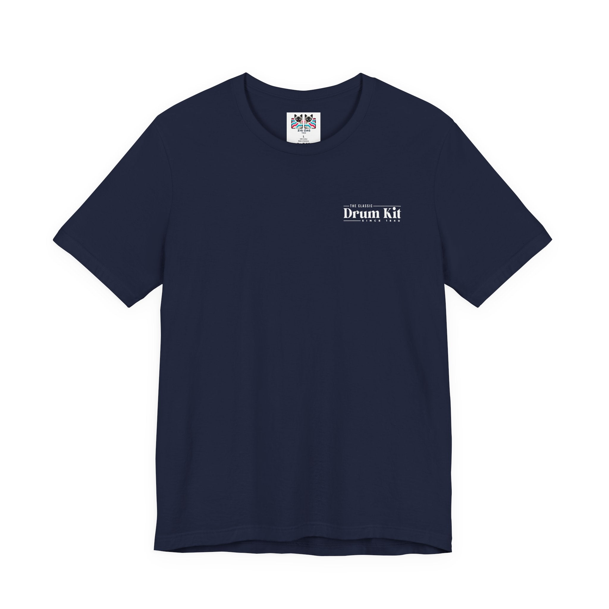 The Classic Drum Kit T-Shirt – Vintage Design with Bold Music Stats & Warning