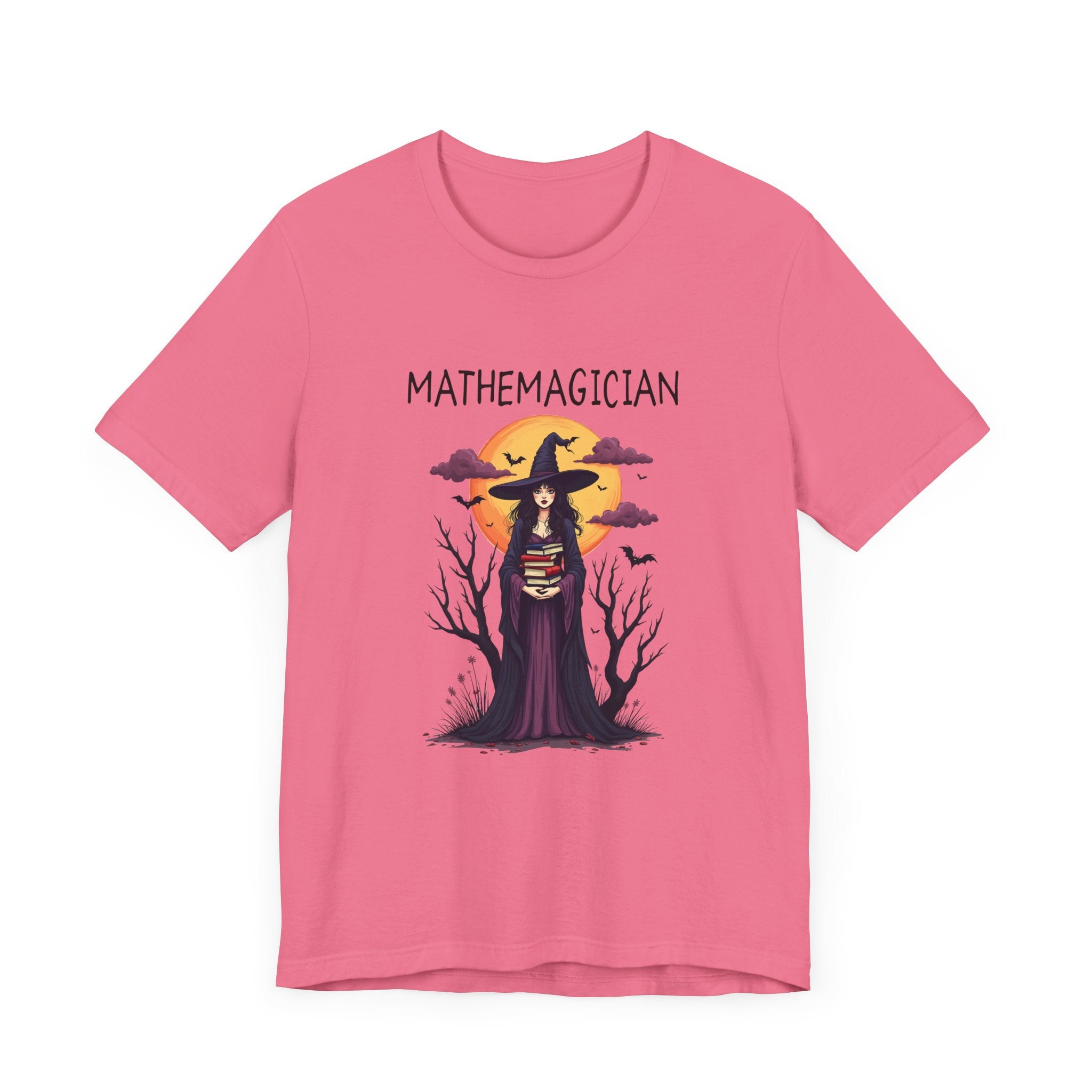 Enchanted Math Magician Tee – Witch with Books and Bats