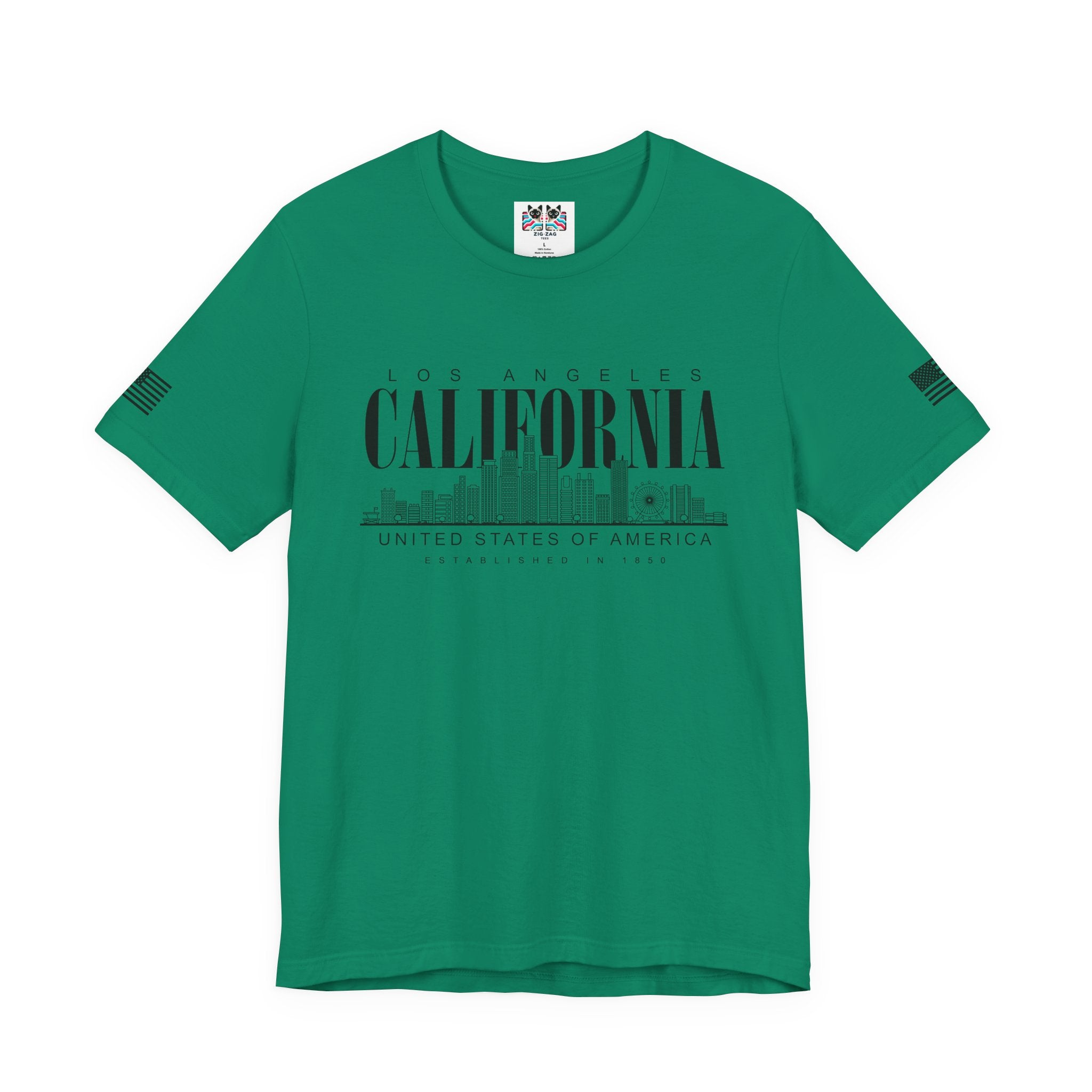 Los Angeles California USA Established 1850 T-Shirt – Clean Skyline Graphic Tee