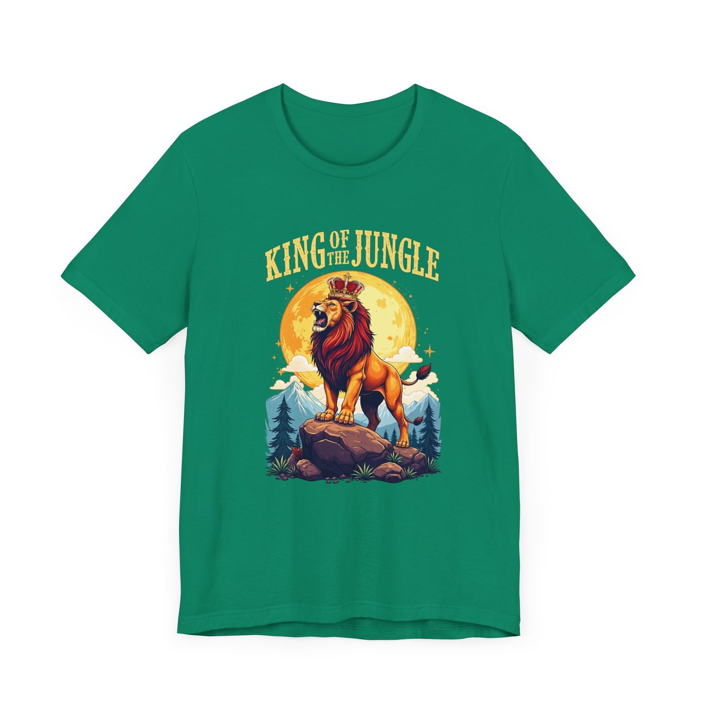 King of the Jungle T-Shirt – Majestic Lion with Crown Graphic Tee